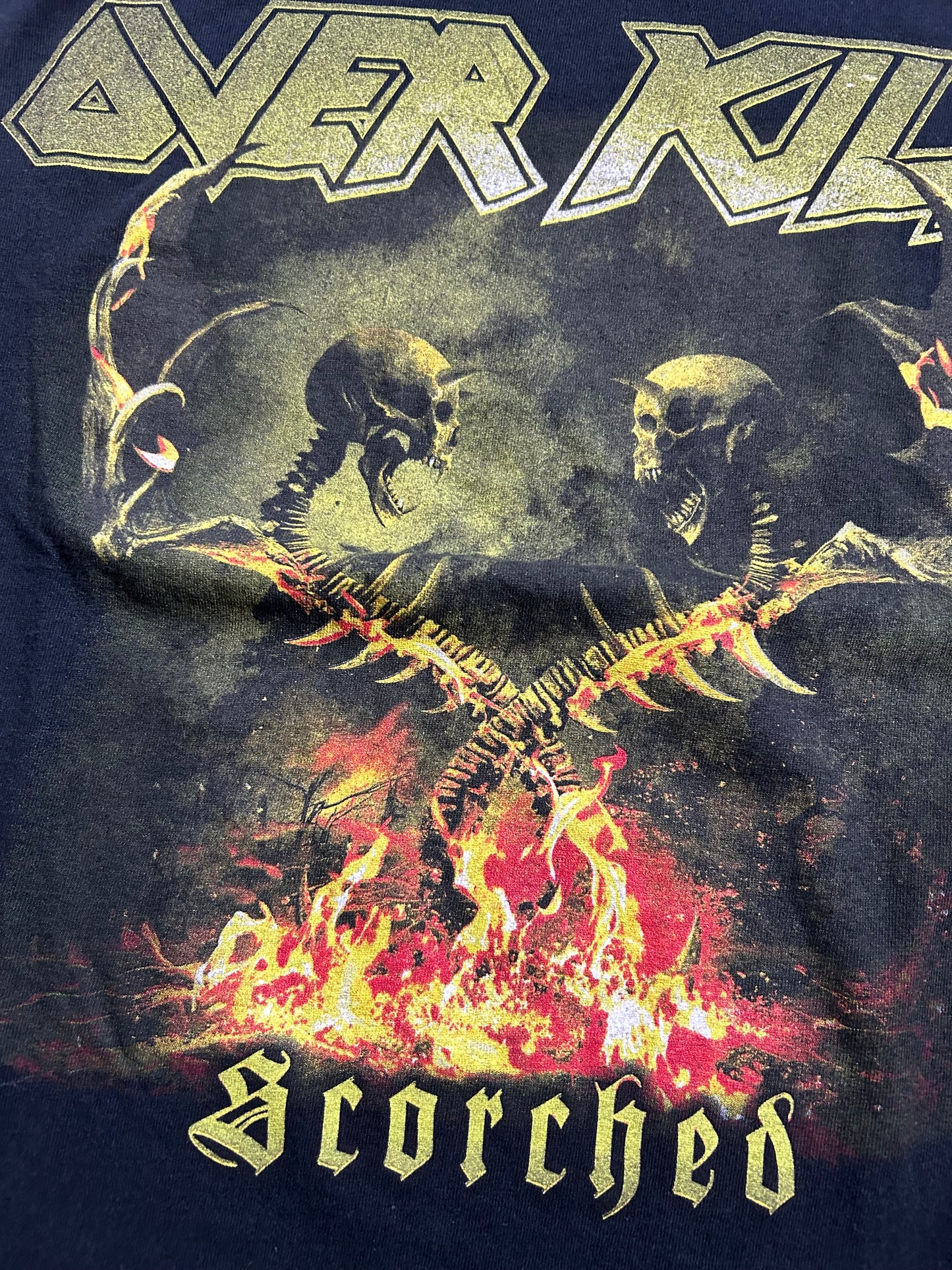 Over Kill “Scorched” 2023 MetLife New Jersey Tour Shirt Medium 19.5x25.75 Inches