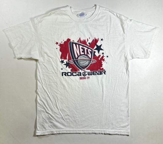 Vintage 2000s NBA New Jersey Nets Rocawear Jay-Z Roc-A-Fella Promotion Shirt Large 21.5x29 Inches