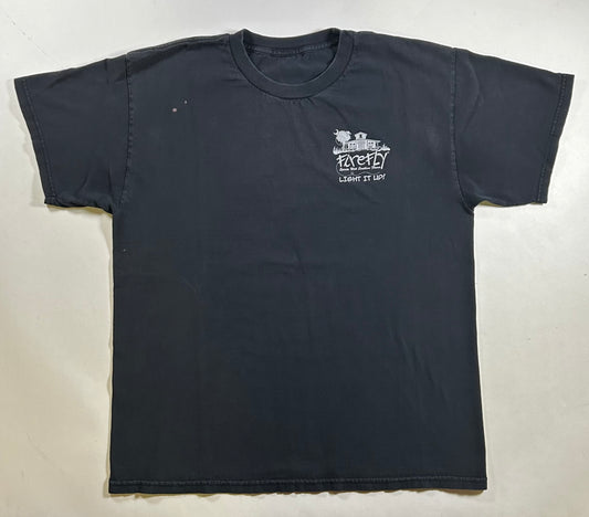 Vintage Firefly Moonshine Light It Up! Spirits Southern Flavor Tee Large 21.5x27.25 Inches As Is