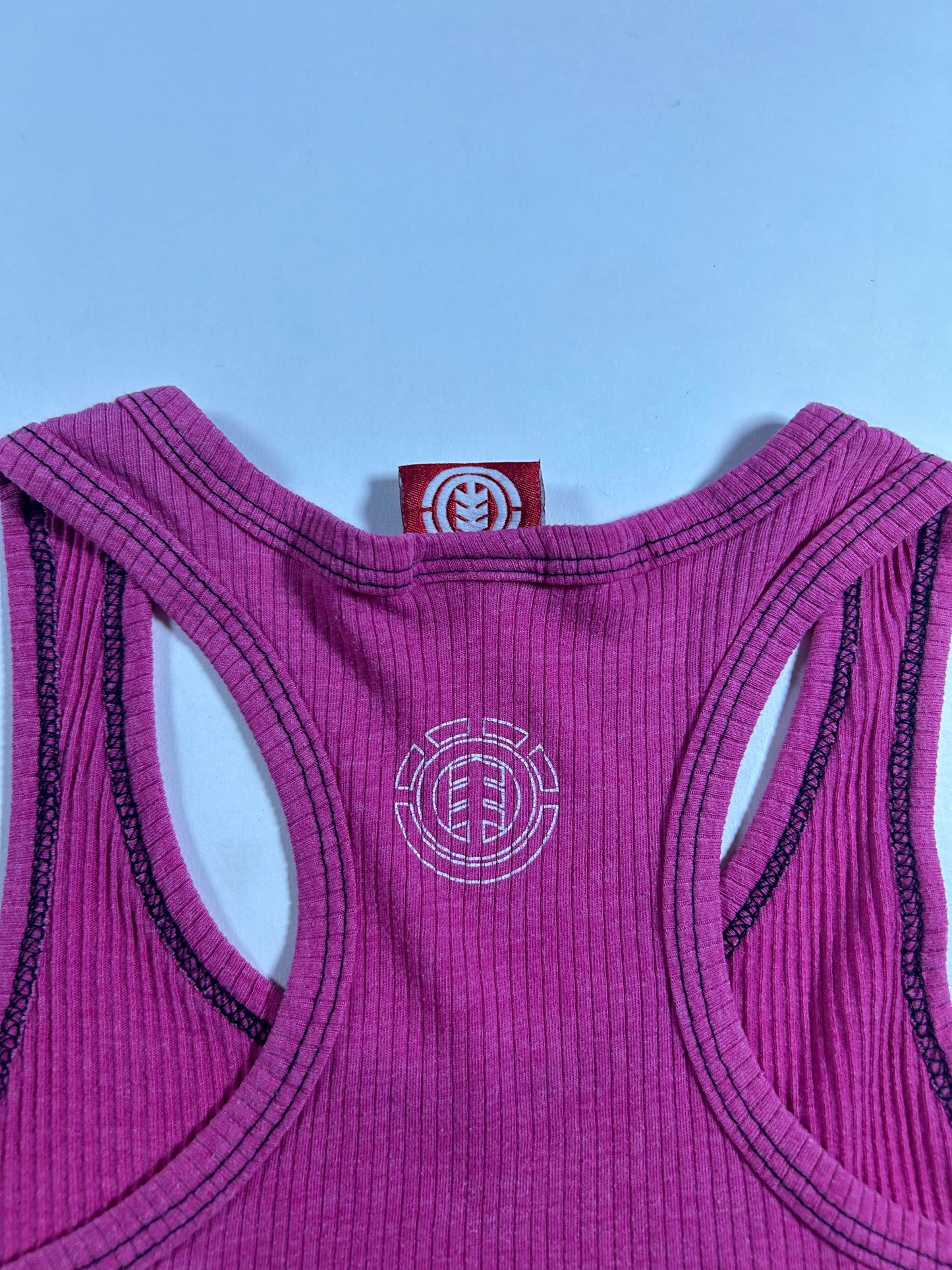 Vintage Bam Margera Element Skateboards Racerback Tank Top Hot Pink 11.5x20.5 Inches