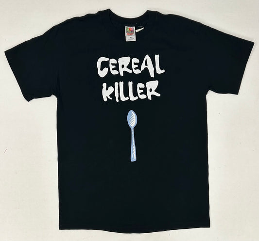 Vintage Cereal Killer Spoon Funny Parody Tee Large 21x30.5 Inches