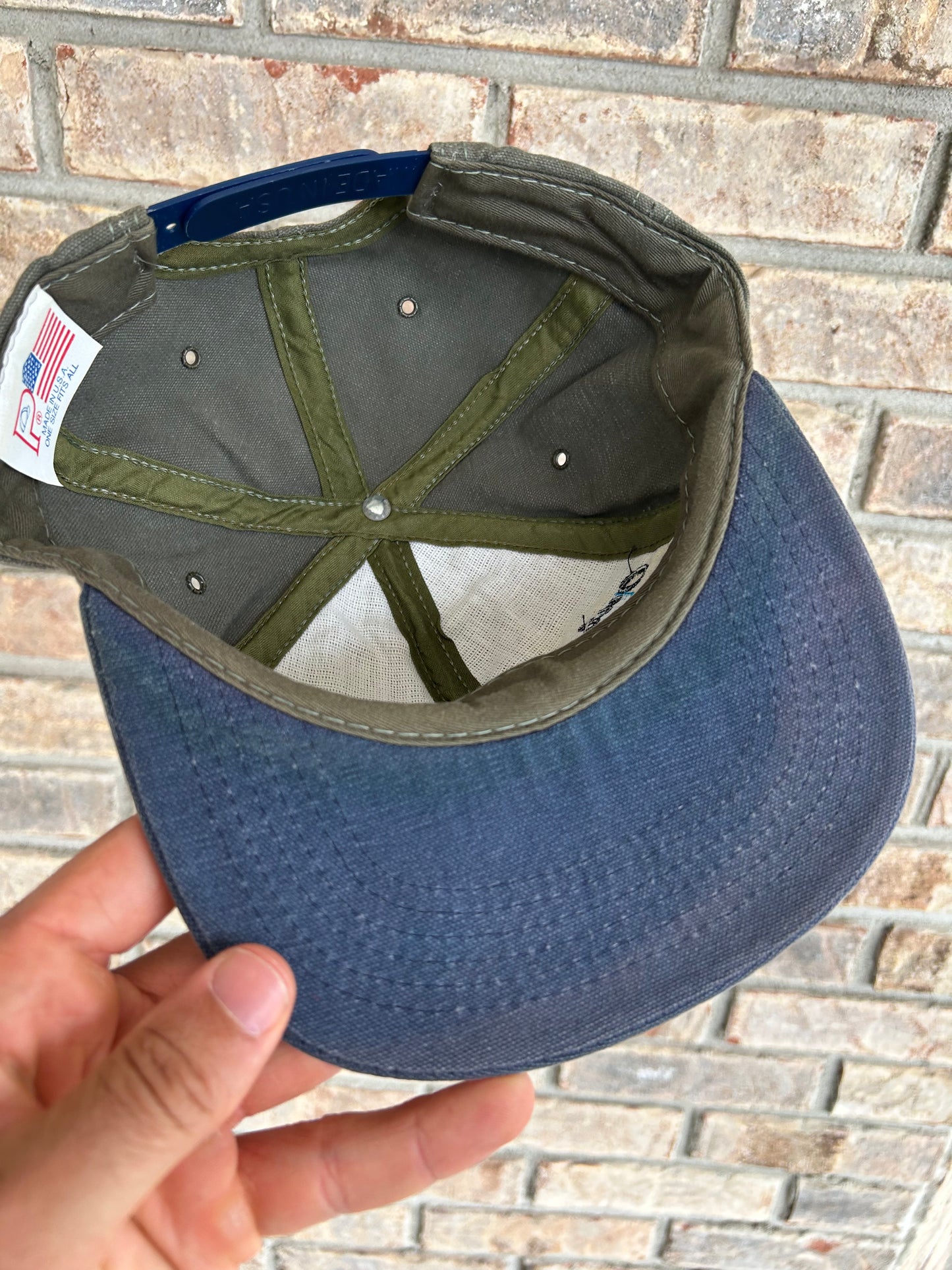 Vintage Out for Trout Snapback Fishing Hat Cap Made In The USA Great Fading 90s
