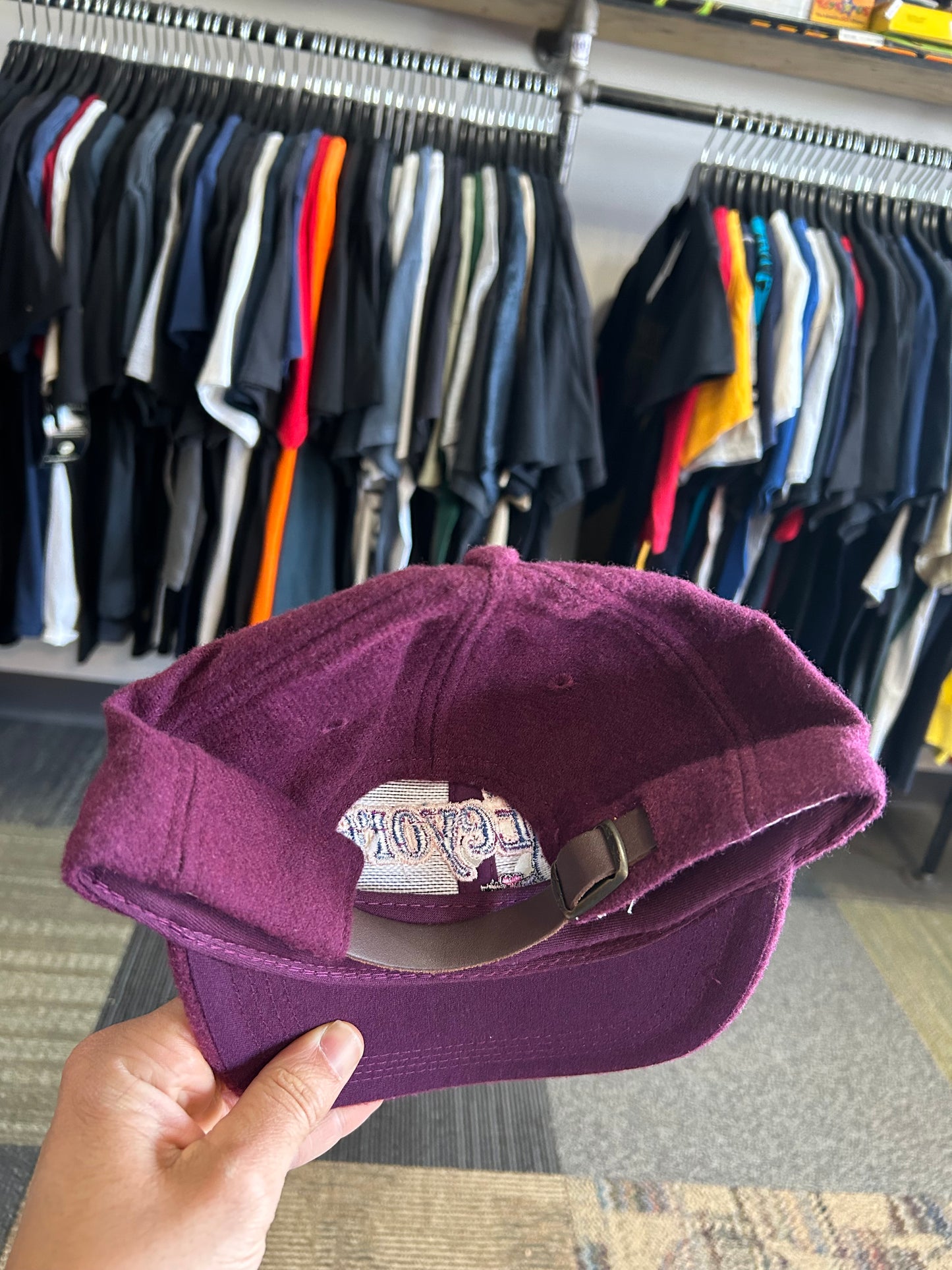 Vintage Eeyore Strapback Hat Disney Store 90's Cap Felt Wool Adult Adjustable