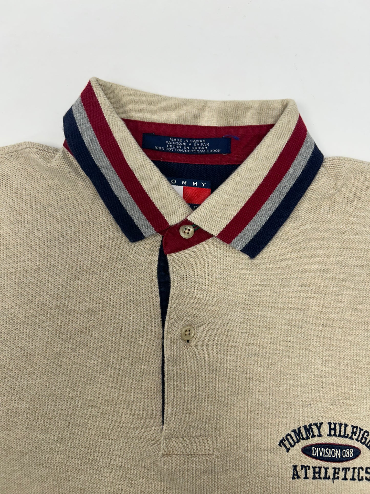 Vintage Tommy Hilfiger Athletics Division 088 Polo Shirt Mens L Short Sleeve 90s