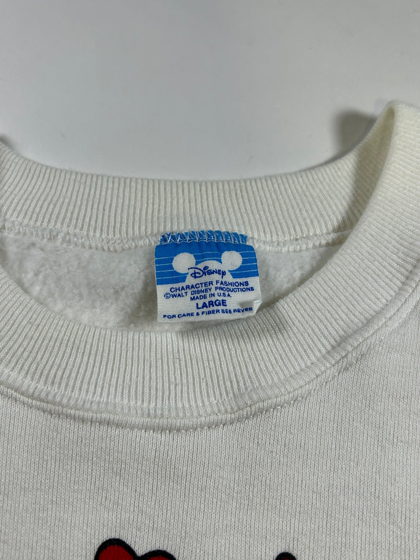 Vintage Disney Minnie Mouse Heart Crewneck Sweatshirt Valentines Day 80s/90s Medium/Small Fit 21.5x26 Inches As Is