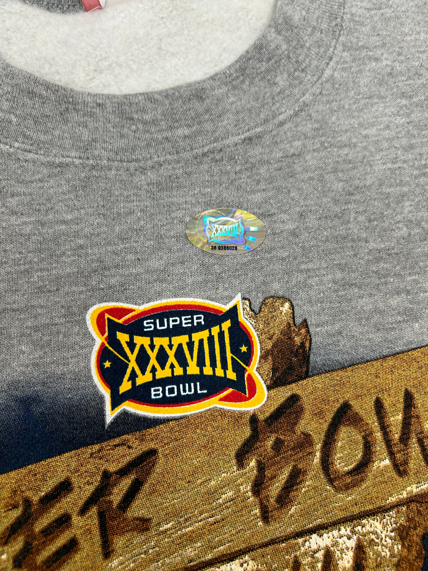 Vintage NFL Super Bowl XXXVIII 2004 Houston Texas Patriots Vs. Panthers Tee 2XL 29.5x32.25 Inches