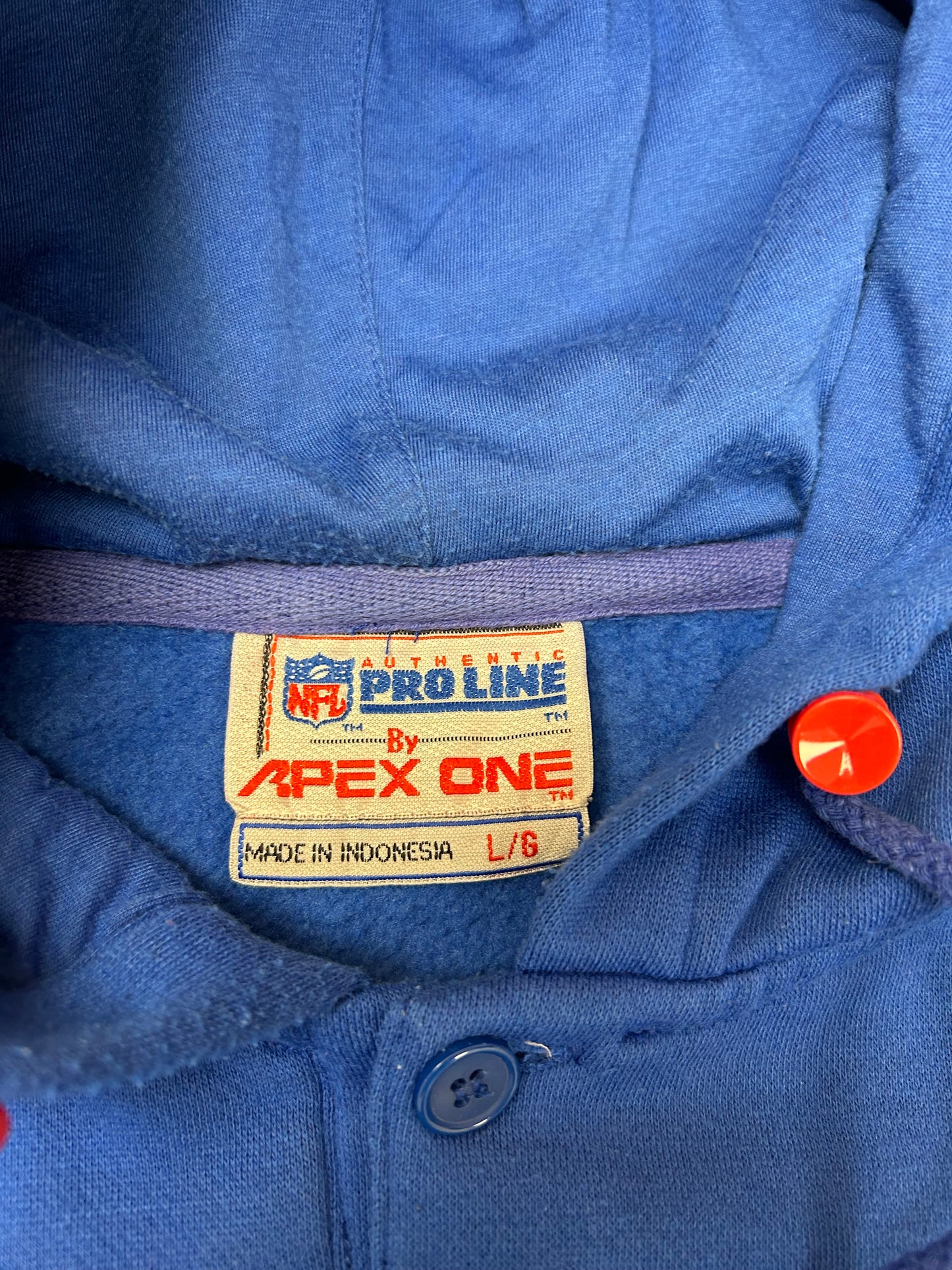 Vintage Pro-Line Apex One New York Giants Hooded Sweatshirt Large/Medium 24.75x26.5 Inches