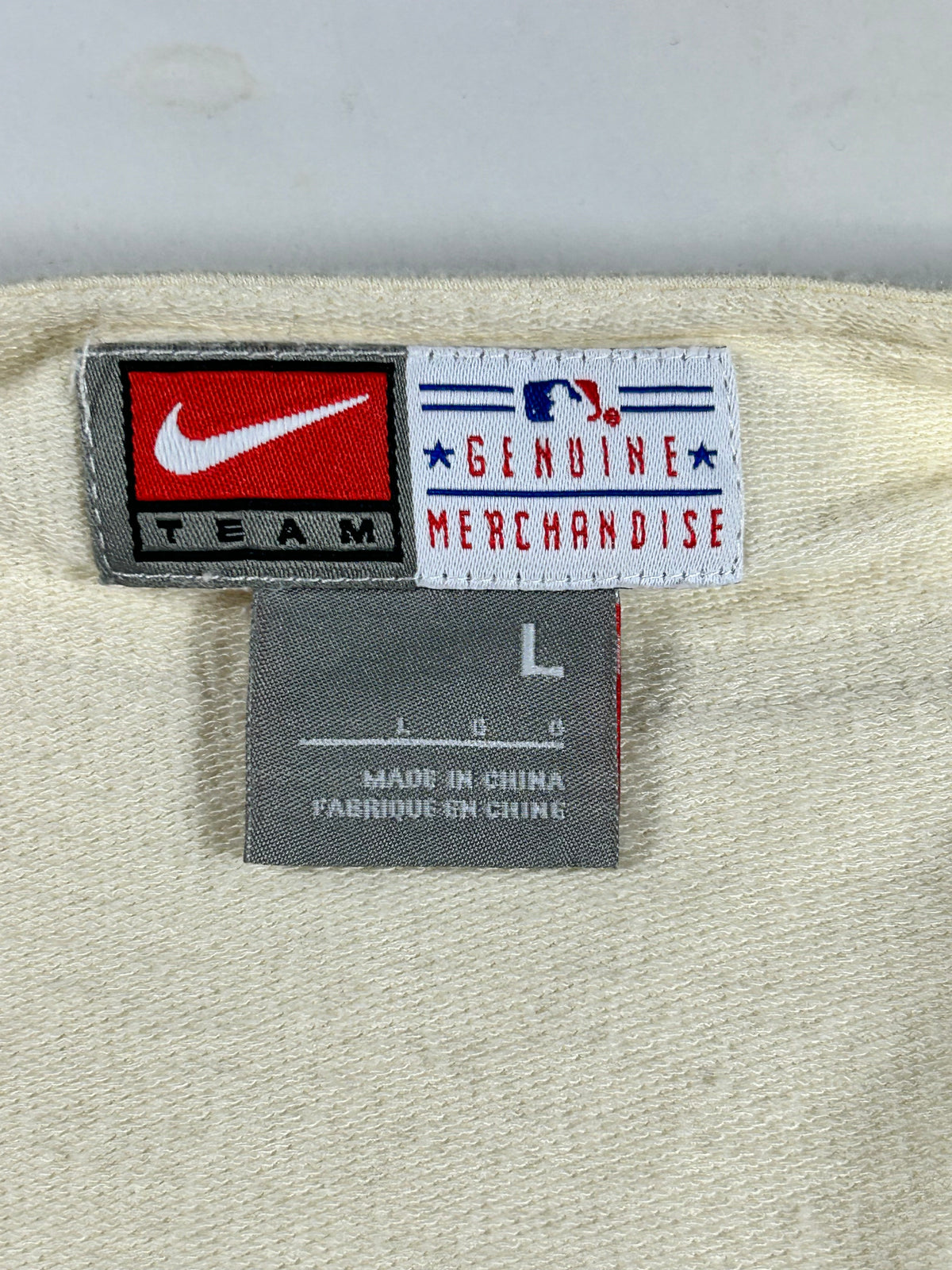 Vintage 2000s Nike Team New York Yankees Baseball Jersey Blank Cream L/XL 25x32.5 Inches