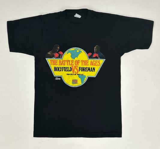 Vintage Holyfield Vs Foreman The Battle Of The Ages Boxing Promo Tee M/S 19x27.75 Inches