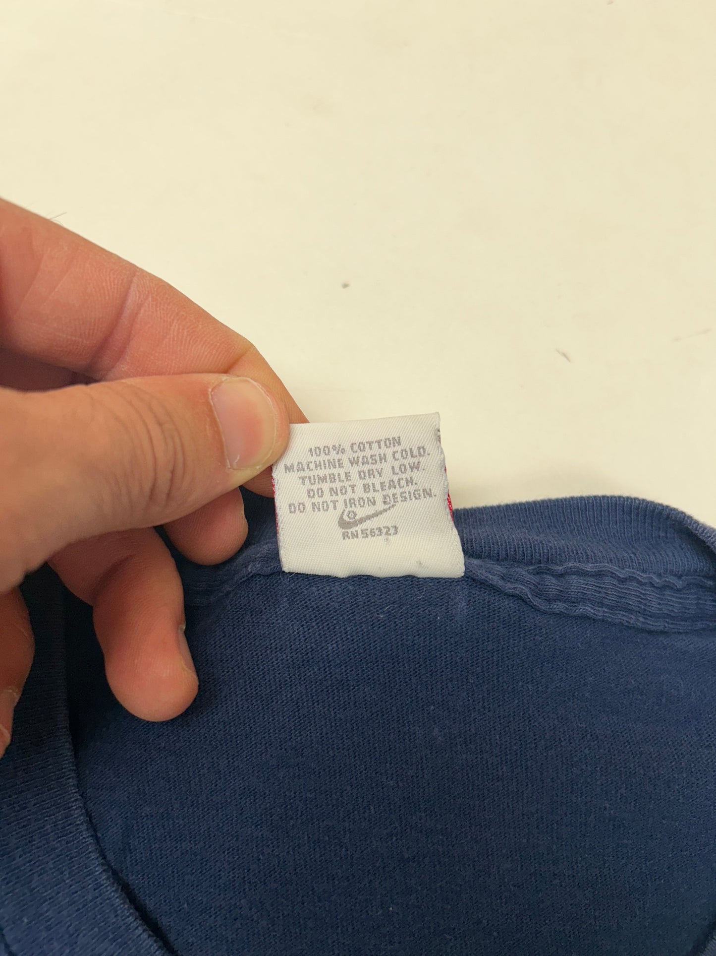 Vintage 90s Nike Just Do It. Long Sleeve T-Shirt Navy/Green Medium/Large Fit 21.5x25.75 Inches Worn