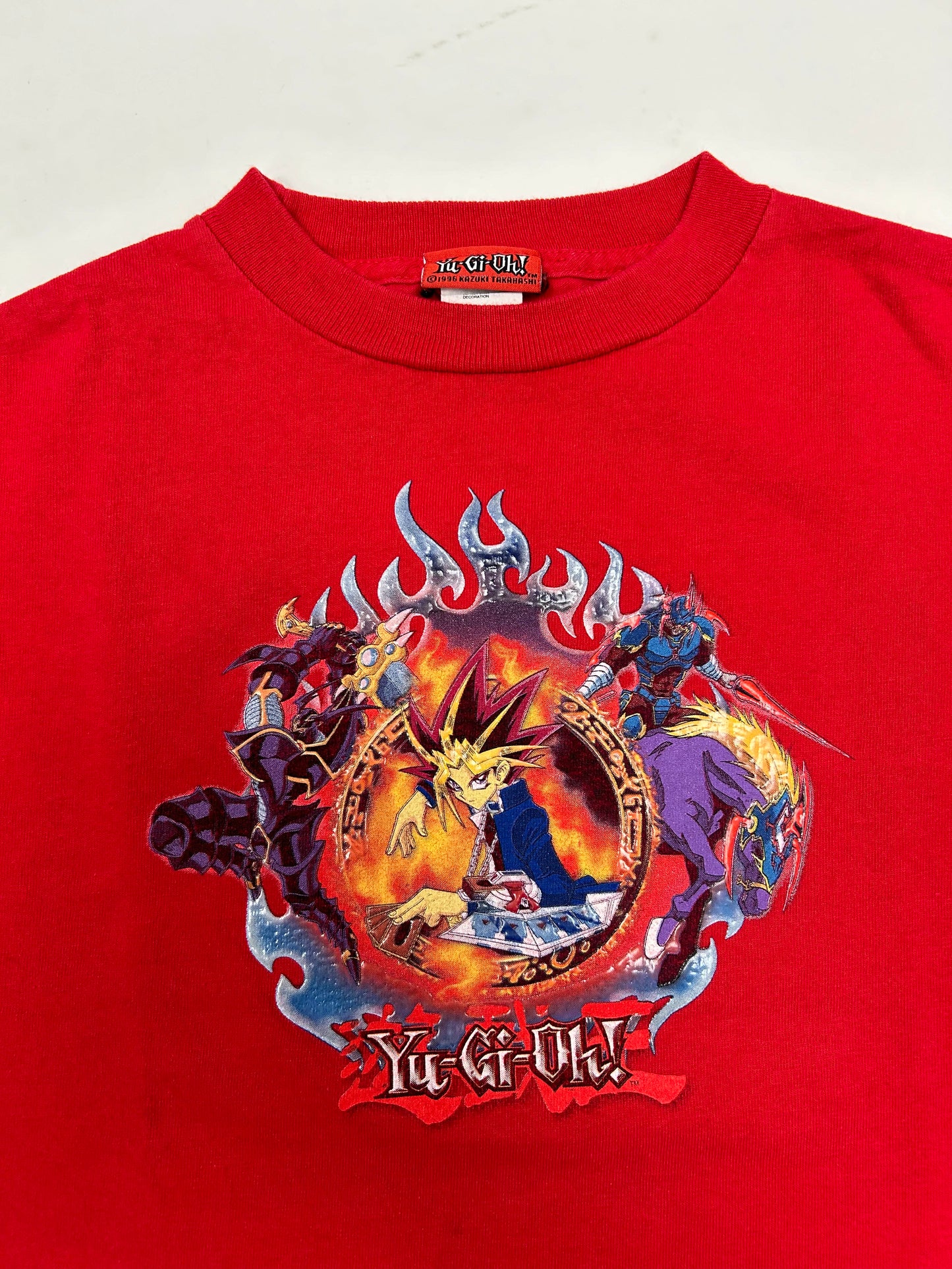 Vintage Shonen Jump Yugioh Graphic Kids Long Sleeve Shirt 16.75x18.25 Inches Childrens Large/Medium Red