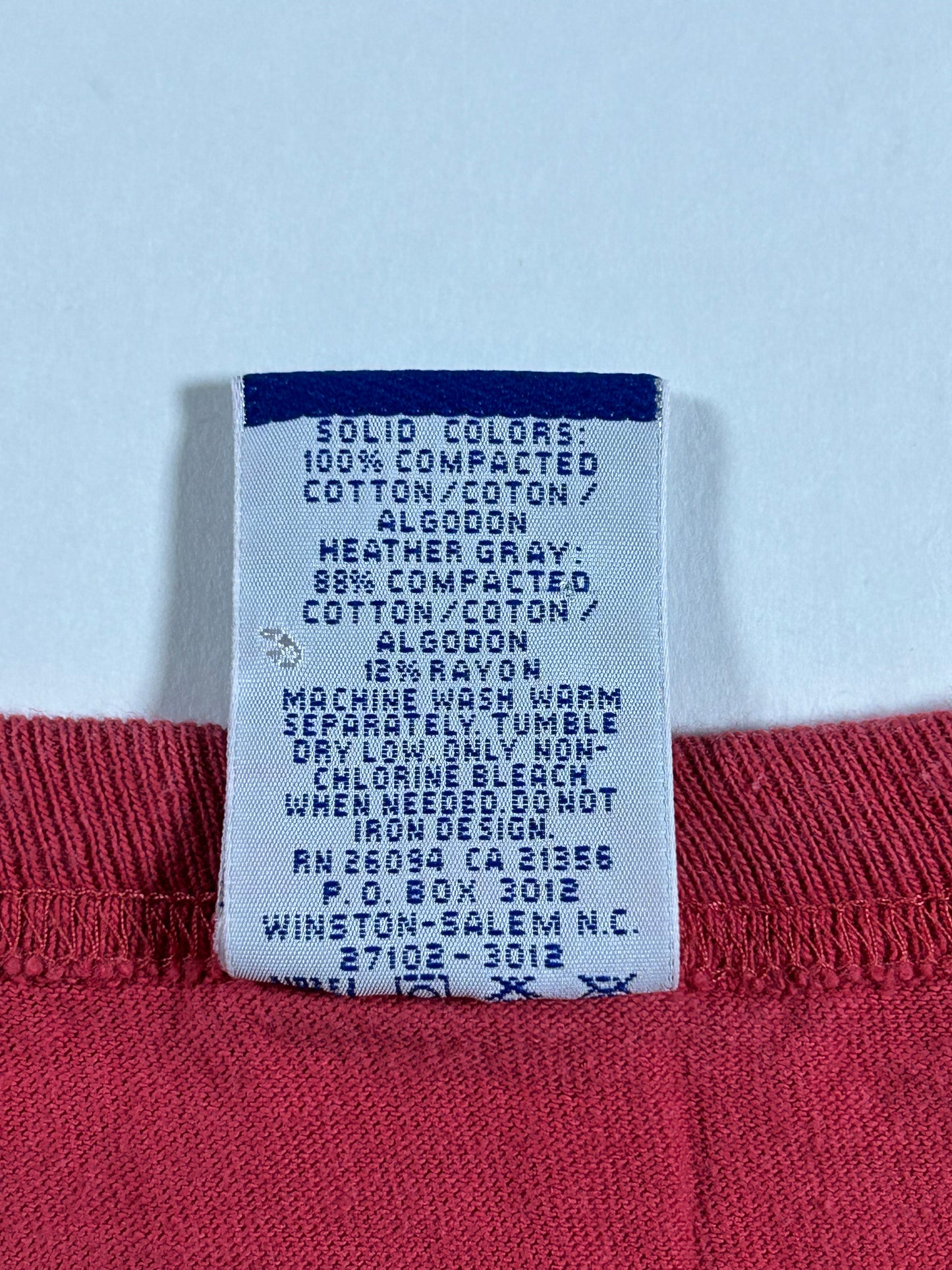 Vintage 90s Champion Chest Script Tee Red Medium 21.5x26.25 Inches