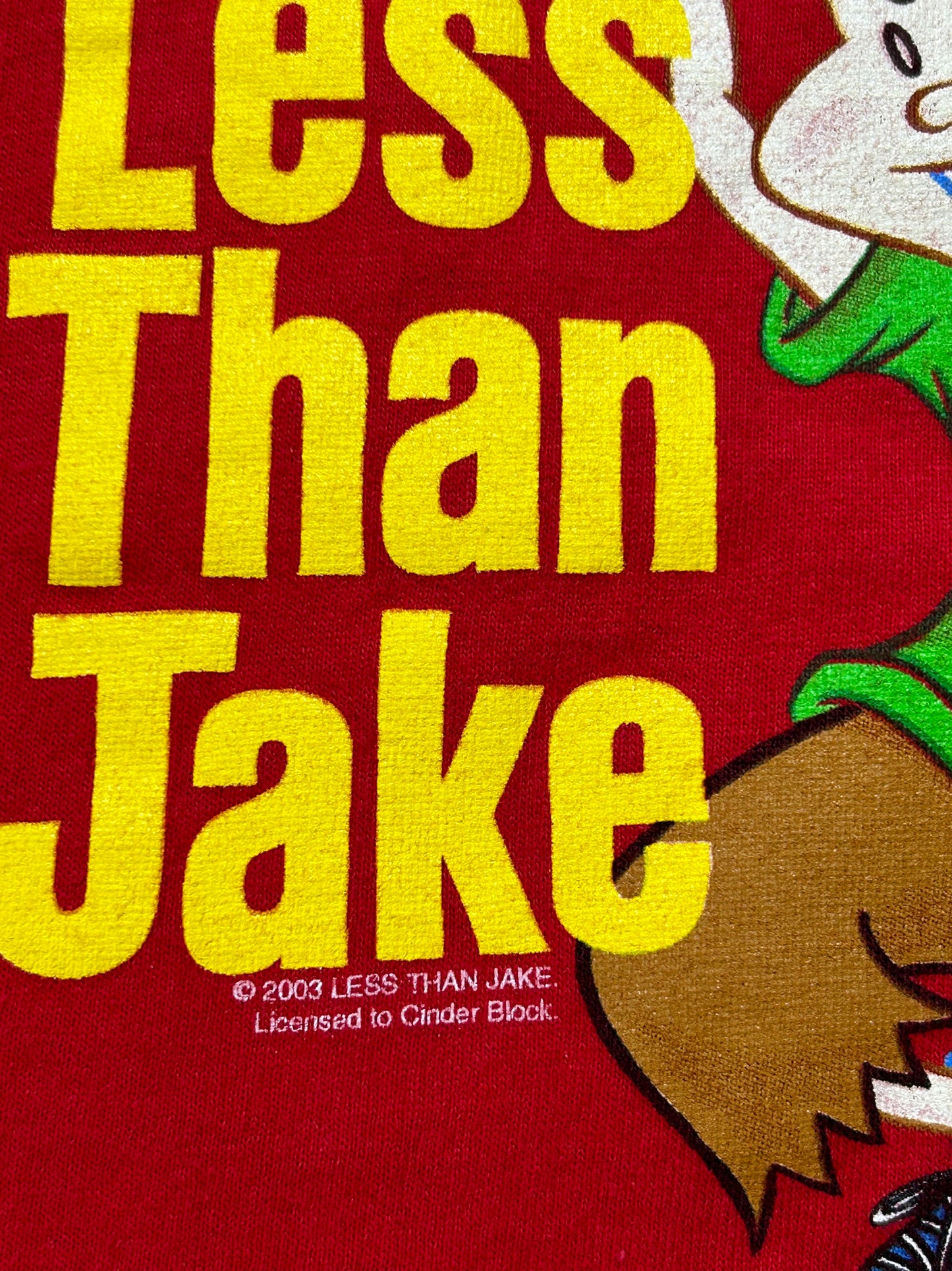 Vintage 2003 Less Than Jake Music Band Graphic Tee Small 16.75x27 Inches Red