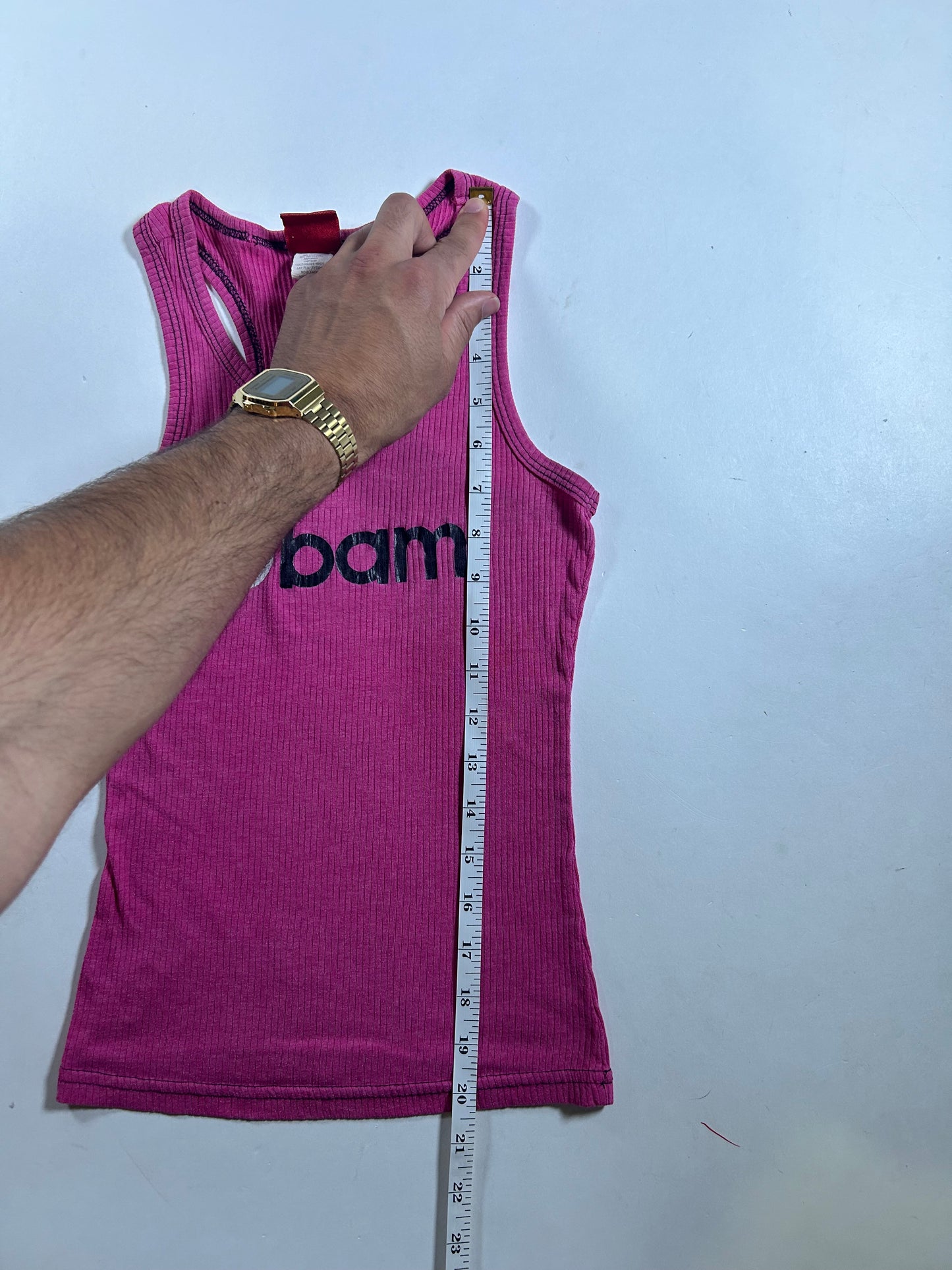 Vintage Bam Margera Element Skateboards Racerback Tank Top Hot Pink 11.5x20.5 Inches