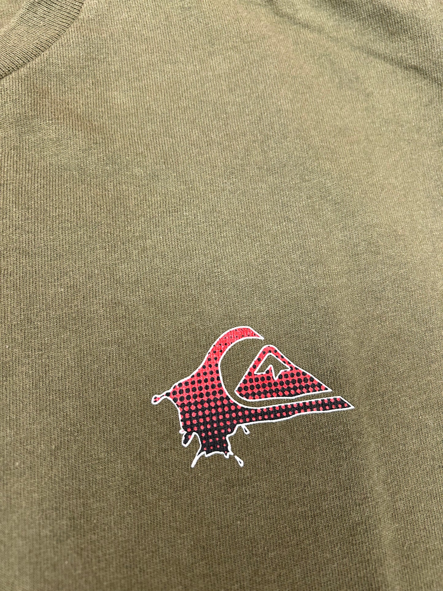 Vintage Quiksilver Boarding Company Surfing Surf Skate Tee Green USA Made Medium 20.5x27.5 Inches