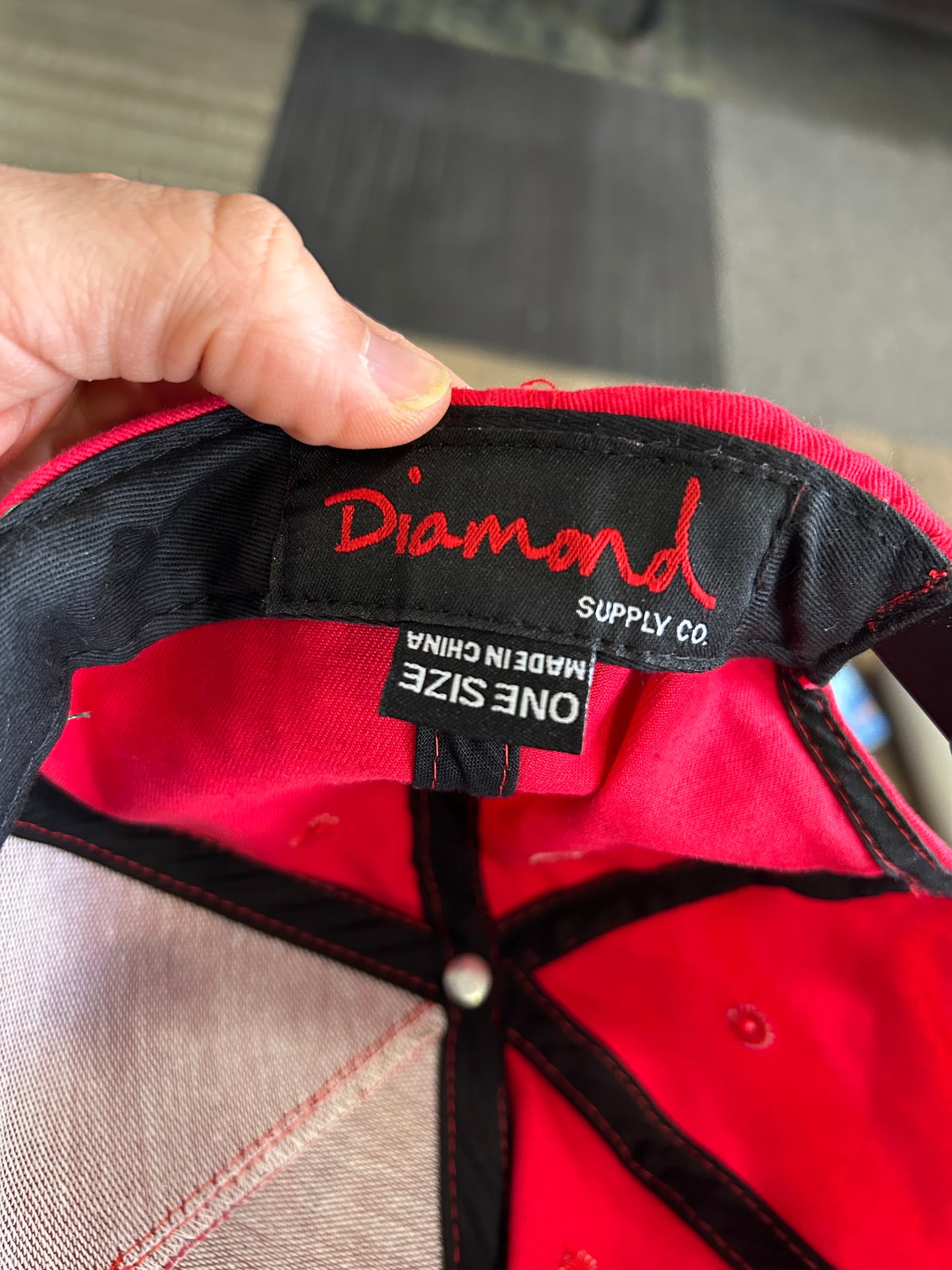 Diamond Supply Co SnapBack Hat Cap Red DMND Embroidered Logo Skate Streetwear