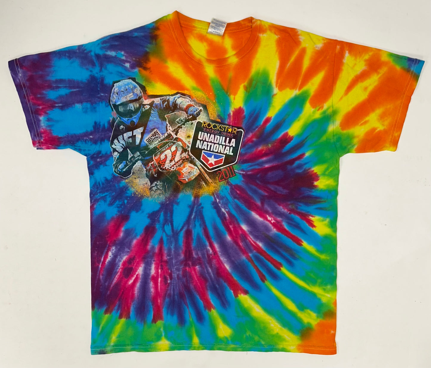 2011 Unadilla National Motocross Rockstar Energy MX Tie-Dye Tee Large 22x28 Inches