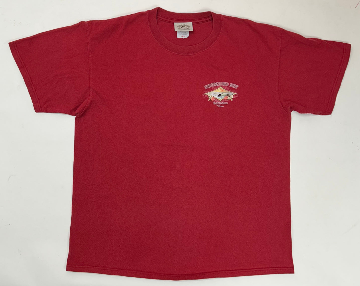 Vintage 00s Underground Surf Galveston Texas Tee XL 23.5x28.75 Inches