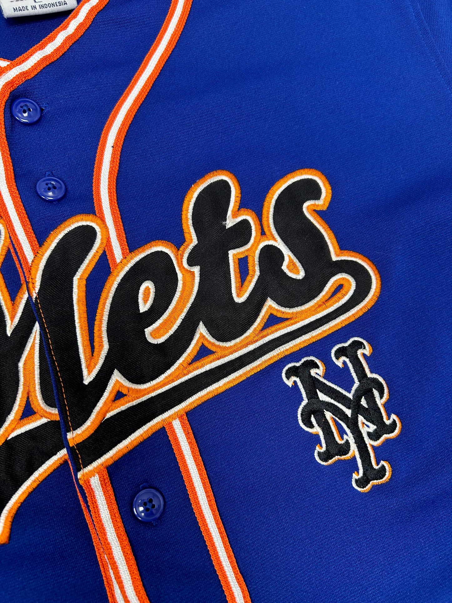 Vintage True Fan New York Mets MLB Blank Jersey Large 23.25x30.25/31.75 Inches