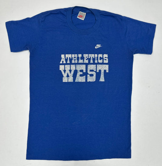 Vintage Nike Athletics West Running Tee 80s S/M Fit 19x26 Inches Rare 1980s