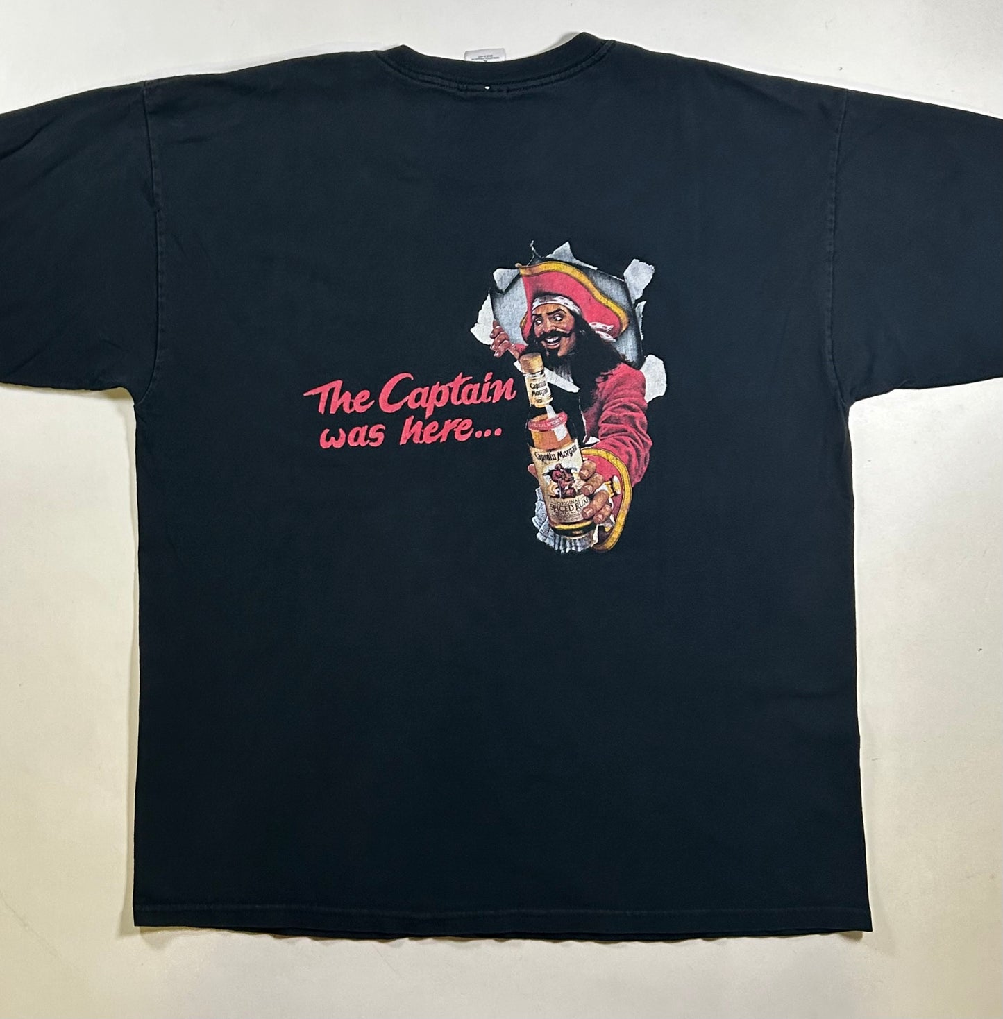 Vintage 2000s Captain Morgan Original Spiced Rum Alcohol New Jersey Promo Tee XL 24.25x29.75 Inches