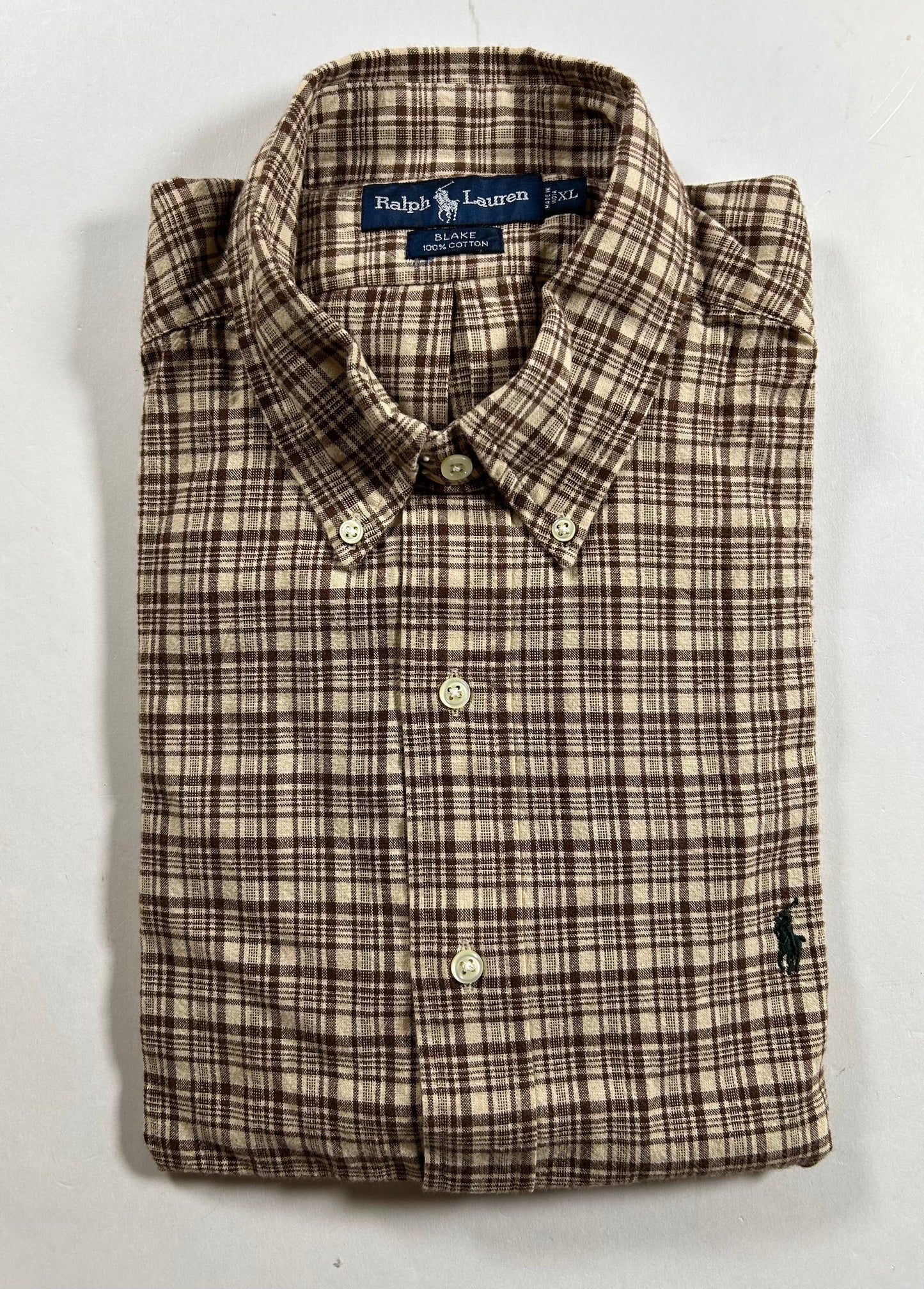 Polo Ralph Lauren Blake Long Sleeve Button-Down Polo Shirt Brand New Brown XL