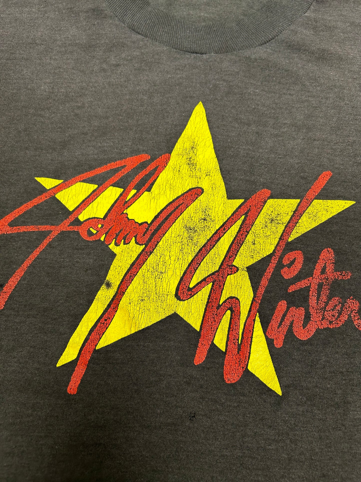 Vintage Johnny Winter Caught Live In ‘85 Guitar Slinger Music Band Tee Very Thin Shirt 18.75x25.5 Inches Small/Medium Fit