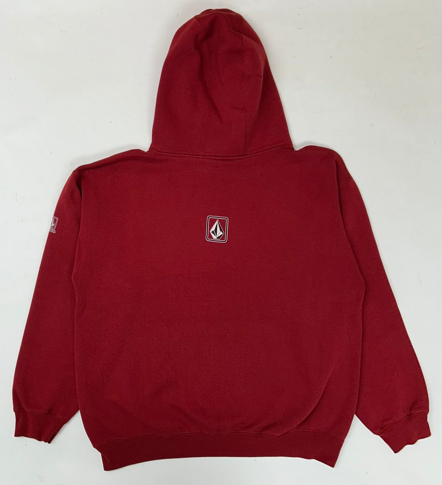 Vintage Volcom Stone The Only Constant Is Change Skate Surf Brand Hooded Sweatshirt Large 25.5x28.25 Inches Maroon