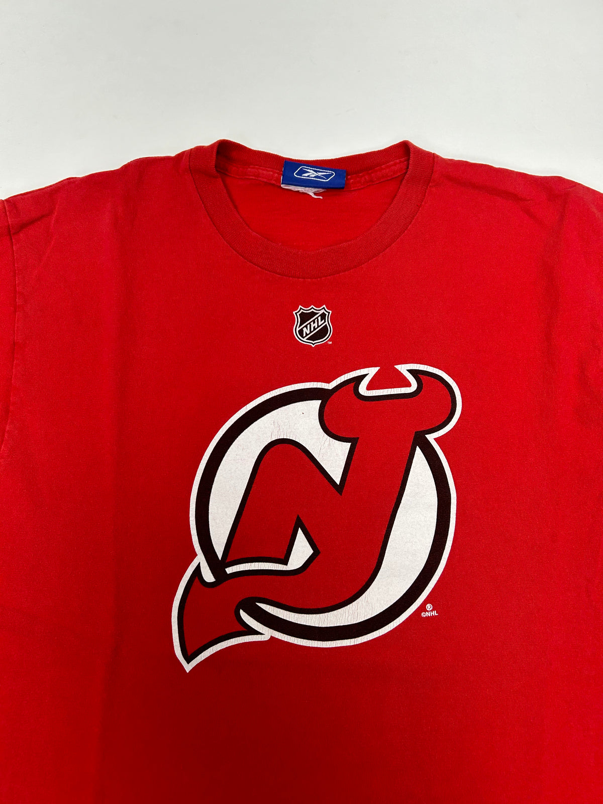 Vintage 2000s Reebok New Jersey Devils Brian Gionta #14 NHL Player Tee Small/Medium Fit 19.25x27 Inches As Is