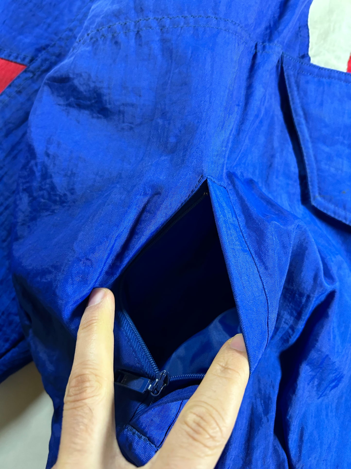 Vintage 90s Starter New York Rangers NHL Pullover Puffer Jacket Half Zip Hooded Jacket XL 29x30.25 Inches