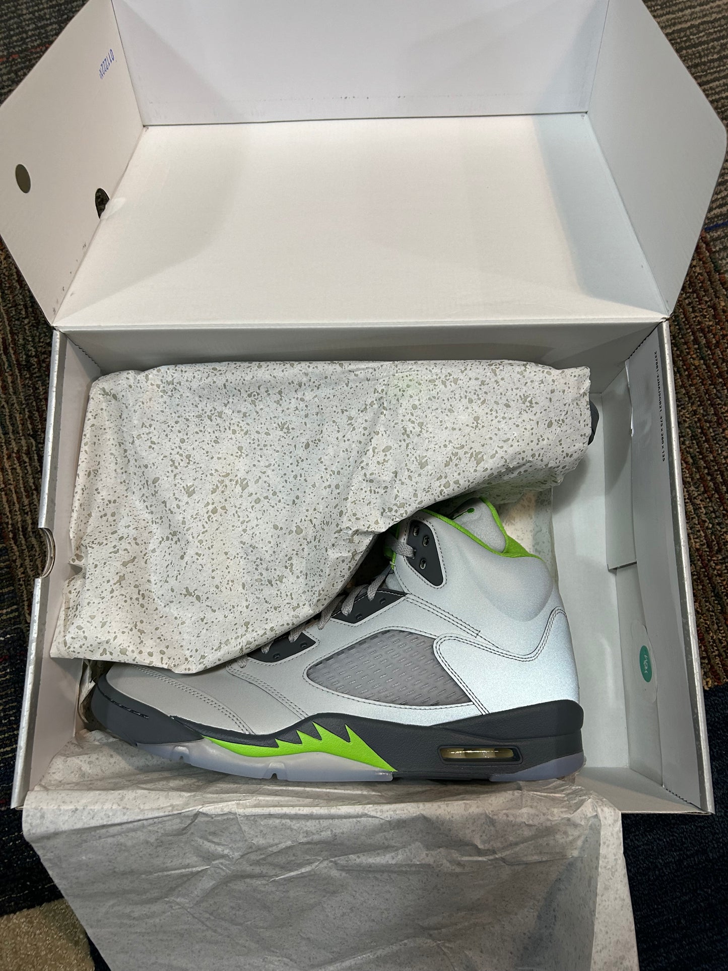 2022 Nike Air Jordan 5 Retro Green Bean 3M Size 13 DS Brand New