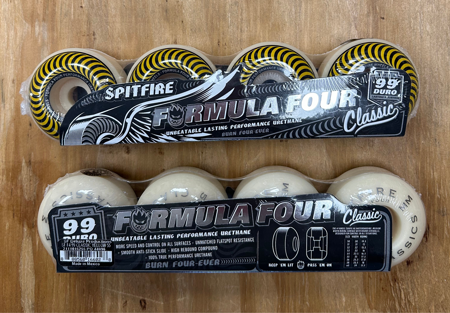 Spitfire Formula 4 Classic Swirl 99 Duro 55 MM Yellow Wheel