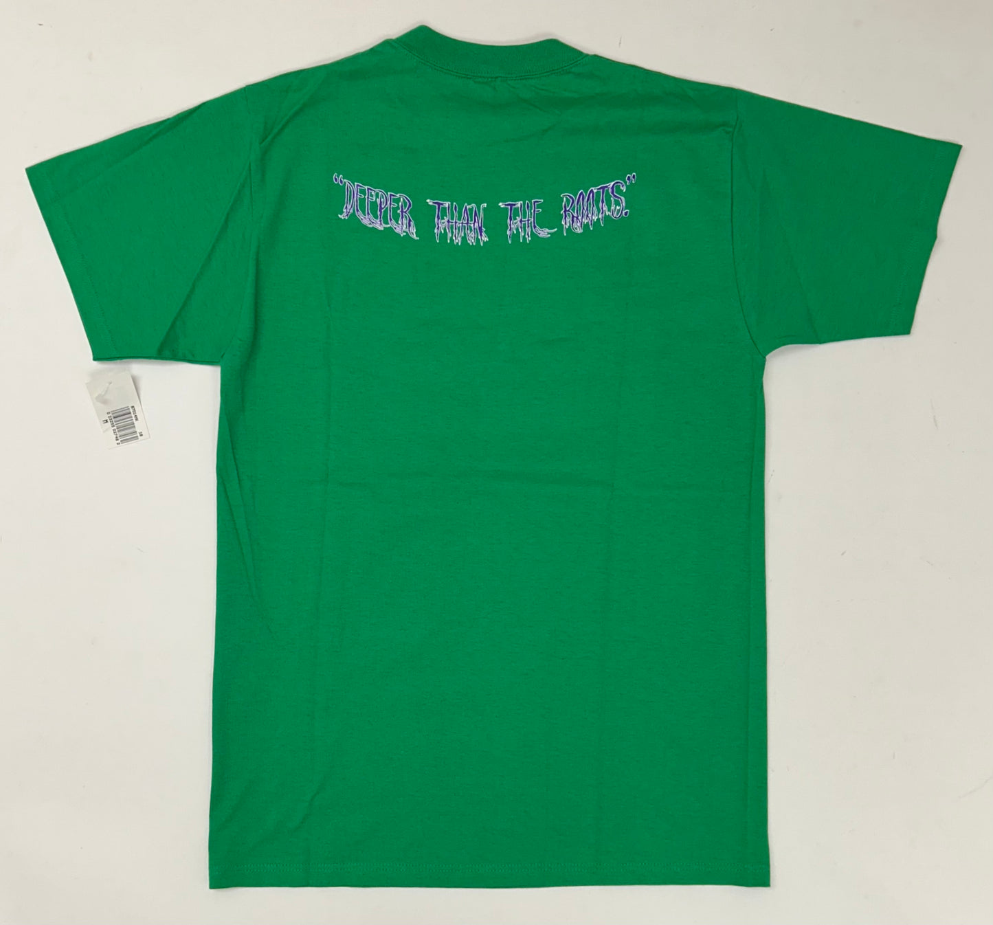 Edgewood NJ first edition “Deeper Than The Roots.” Tee Medium 90s Russell Athletic USA 100% Cotton Kelley Green DS With Tag