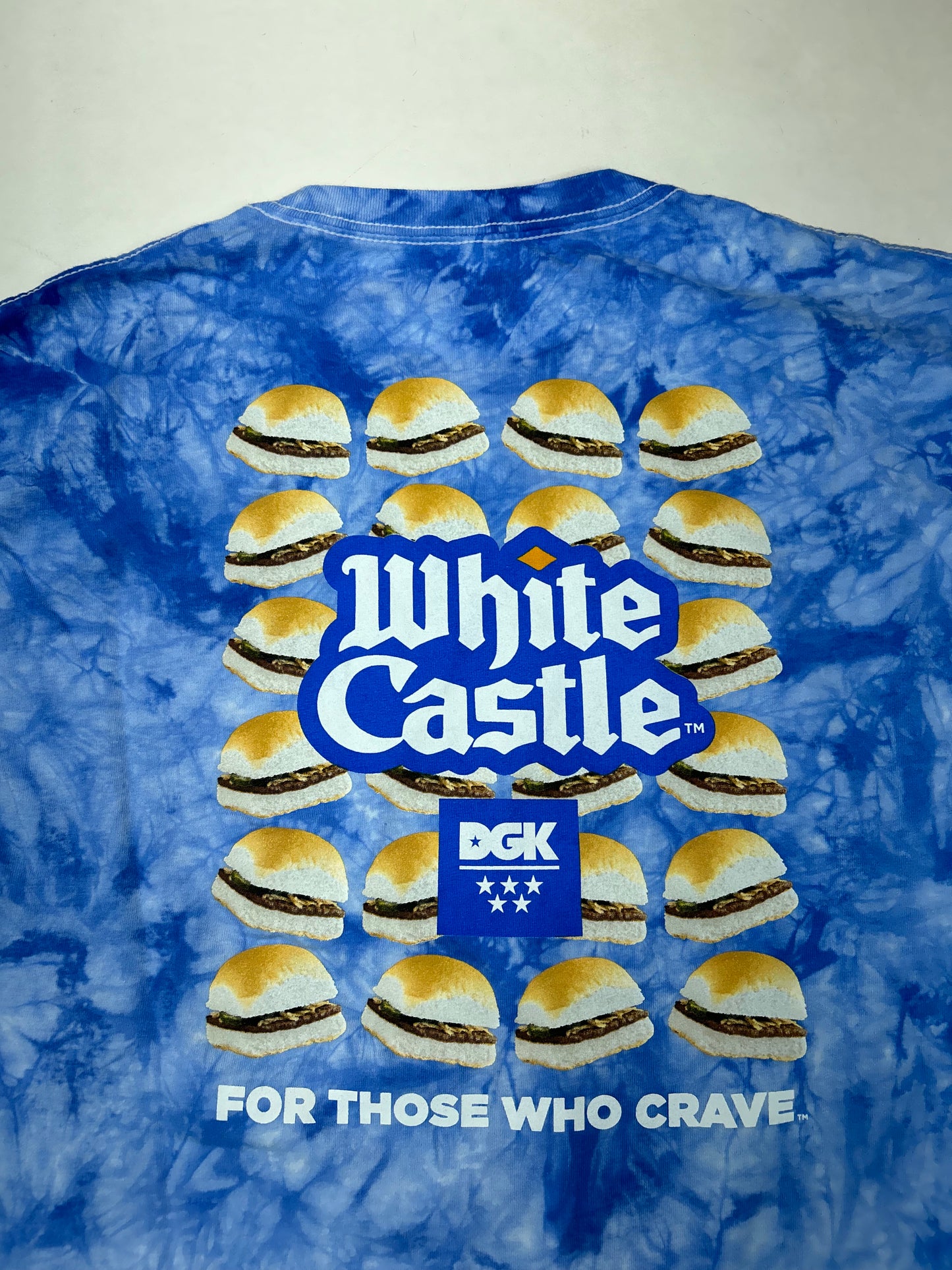 DGK White Castle For Those Who Crave Tie Dye Skateboarding Skate Tee XL 25.25x31 Inches