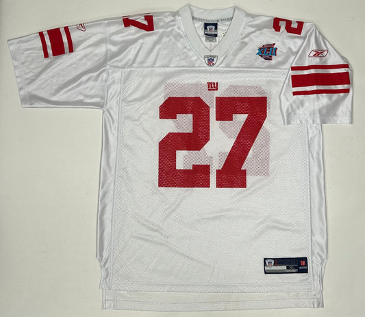 Vintage Reebok New York Giants Brendon Jacobs #27 Super Bowl XLII Jersey XL 26.5x33.75/35.5 Inches White