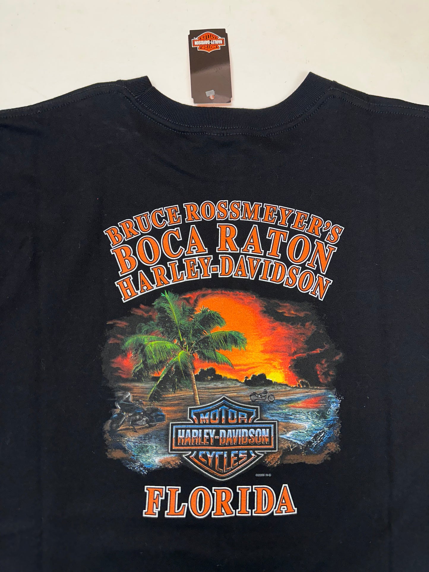 2006-2007 Harley Davidson Motorcycles Fire Starter Bruce Rossmeyer’s Boca Raton Florida Dealer Tee XL 23.5x33 Inches DS Brand New Old Stock