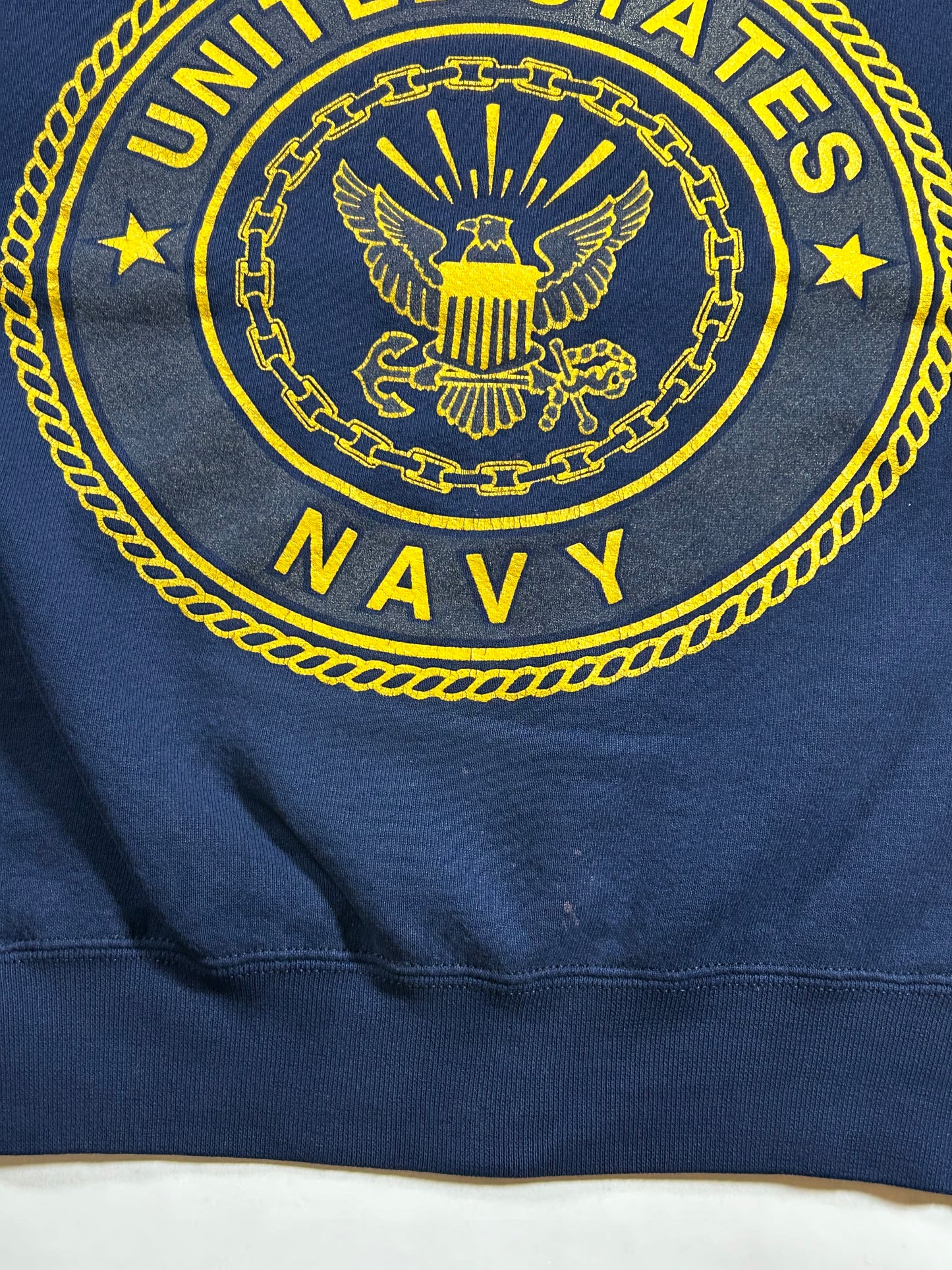 Vintage 90s United States Navy 3M Logo M.J. Soffe Sweatshirt Crewneck Small 19.75x24.5 Inches Navy