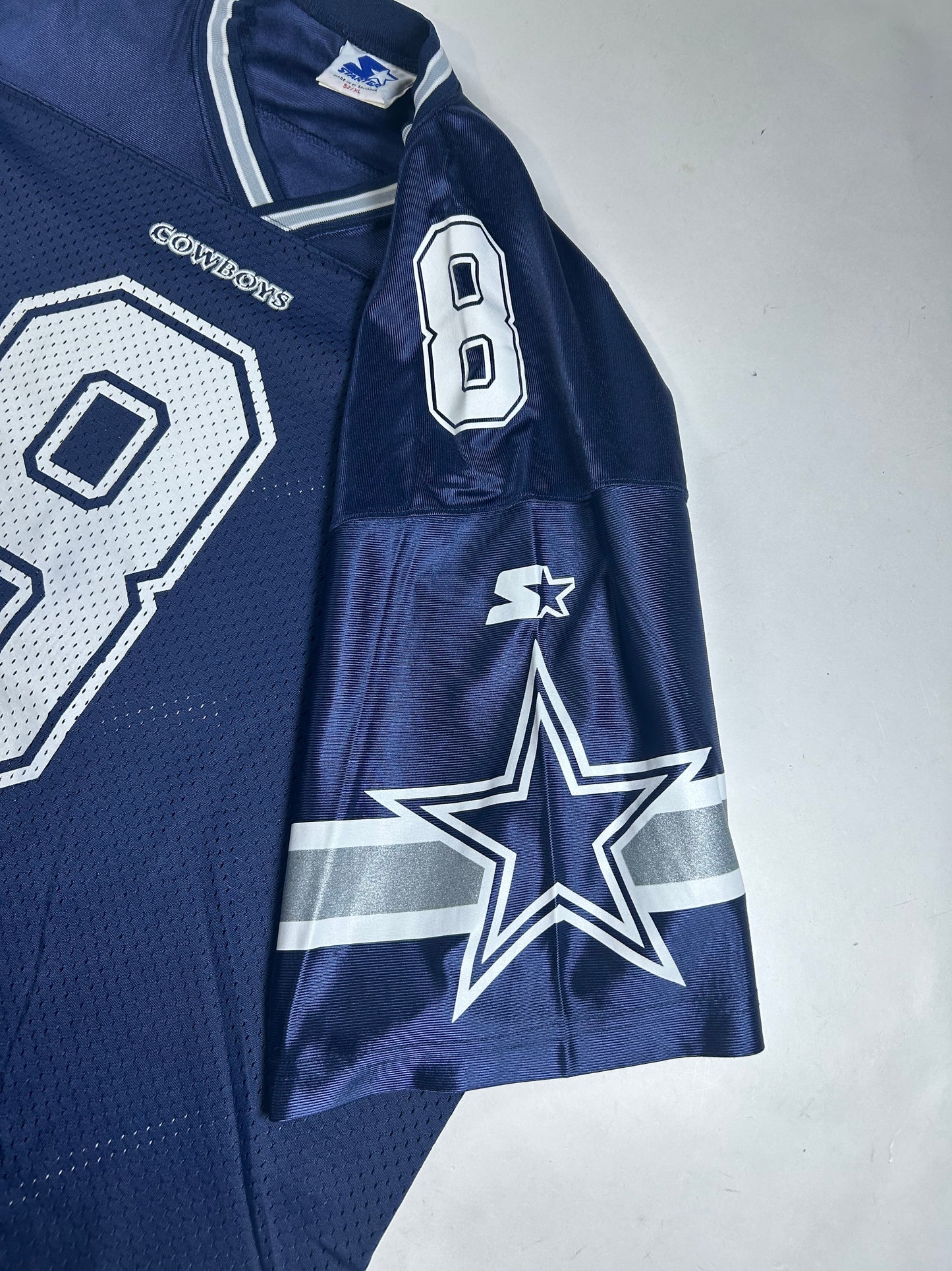 Vintage 90s Dallas Cowboys Troy Aikman #8 NFL Starter Football Jersey Size XL 52 26.25x33 Inches