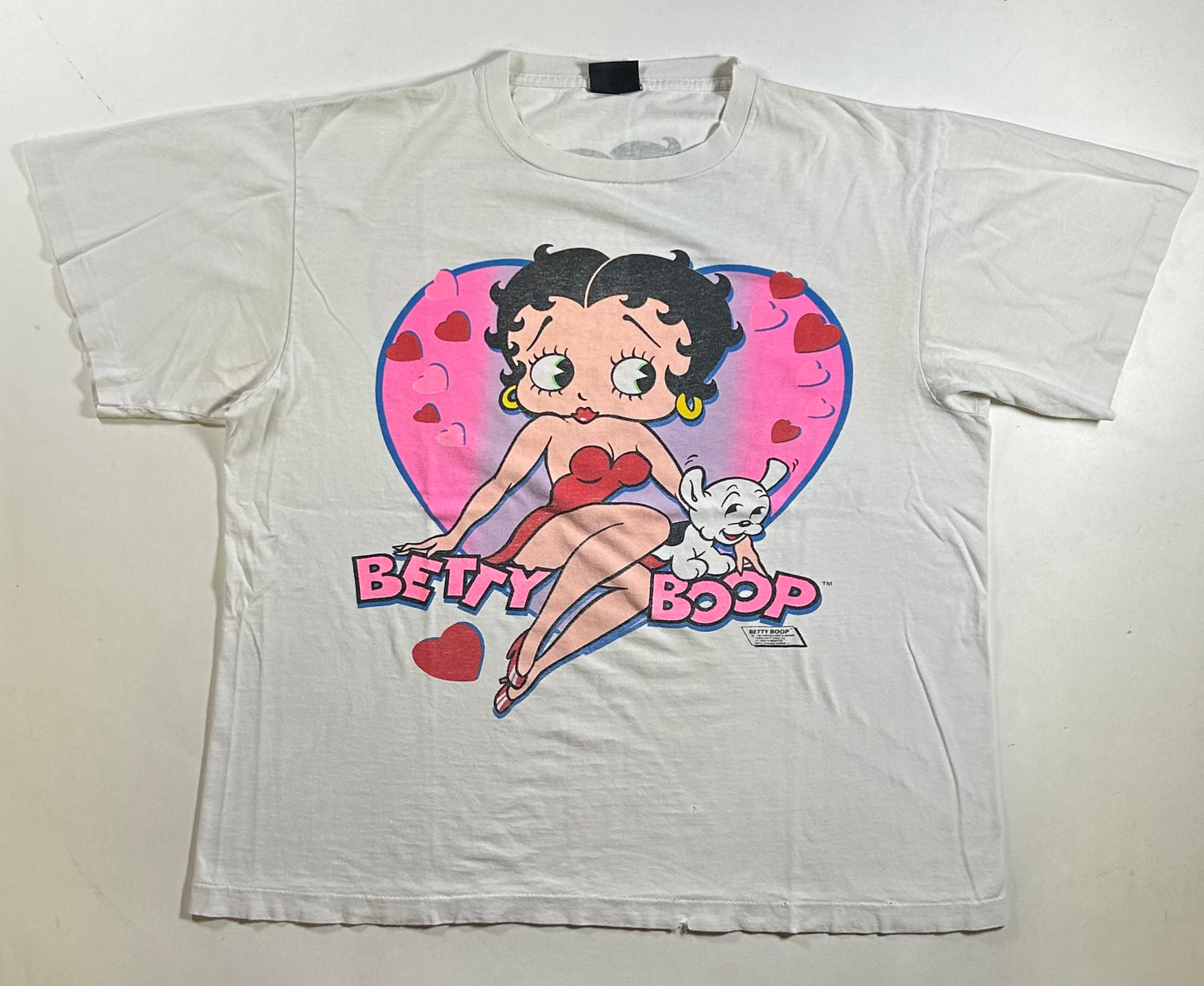 Vintage Betty Boop Pudgy 1989 Graphic T-Shirt Changes Tag Boxy XL 24.5x27 Inches As Is Worn