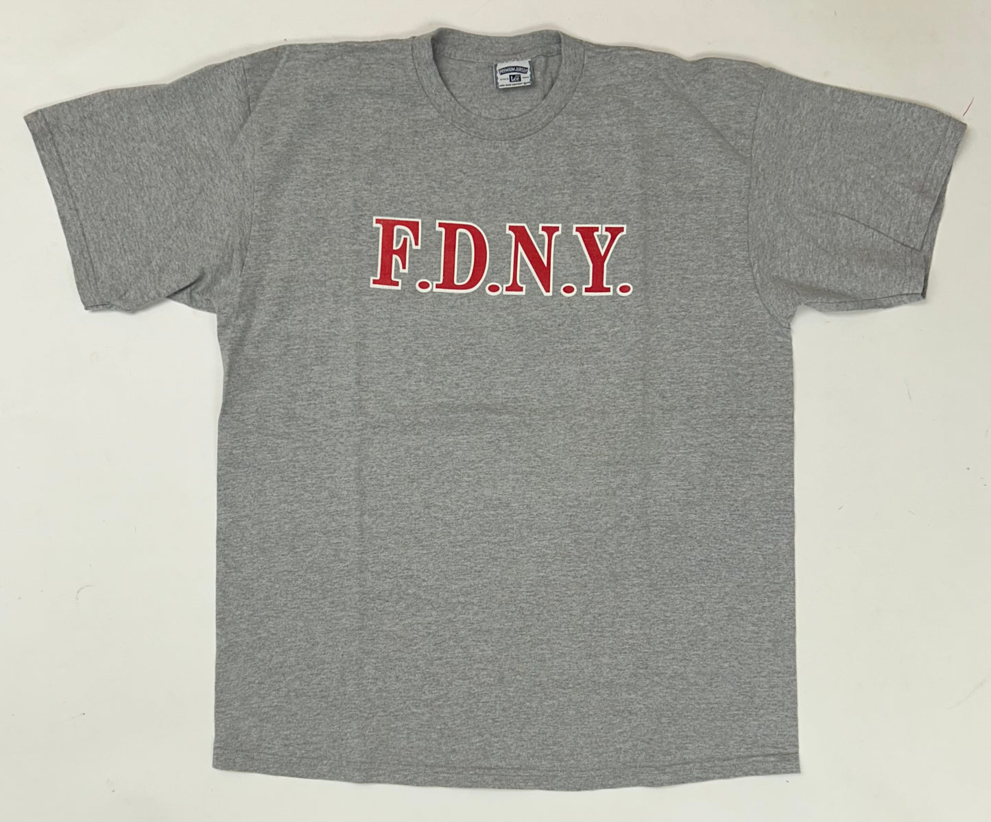 Vintage 90s F.D.N.Y. Keep Back 200Ft Firefighter Tee USA XL+ 24.5x31.25 Inches