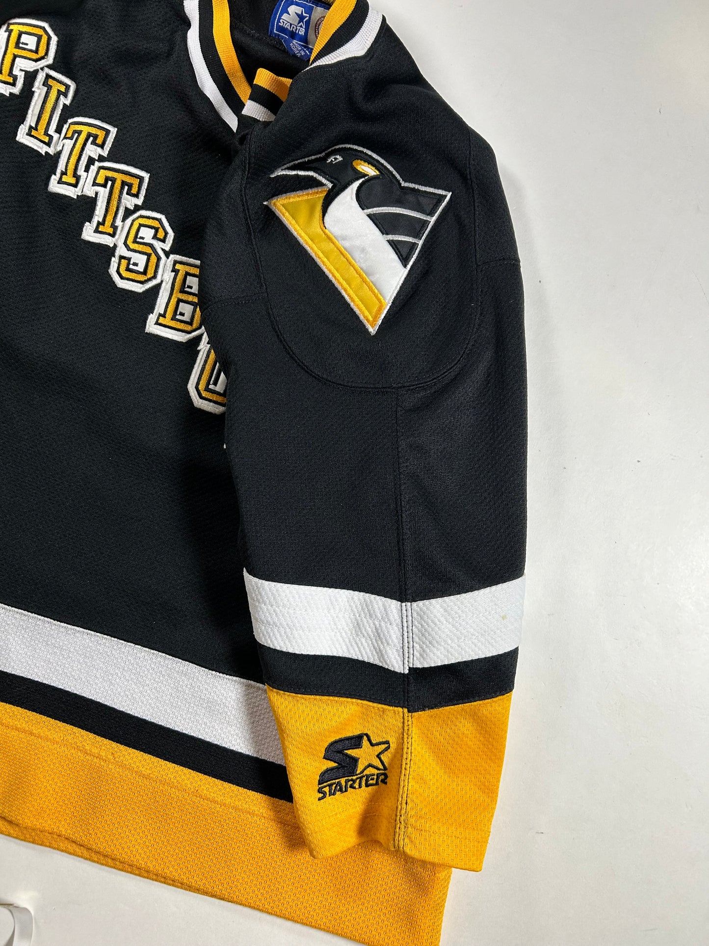 Vintage 90s Pittsburgh Penguins Starter Blank Hockey Jersey Youth L/XL 23.25x27 Inches