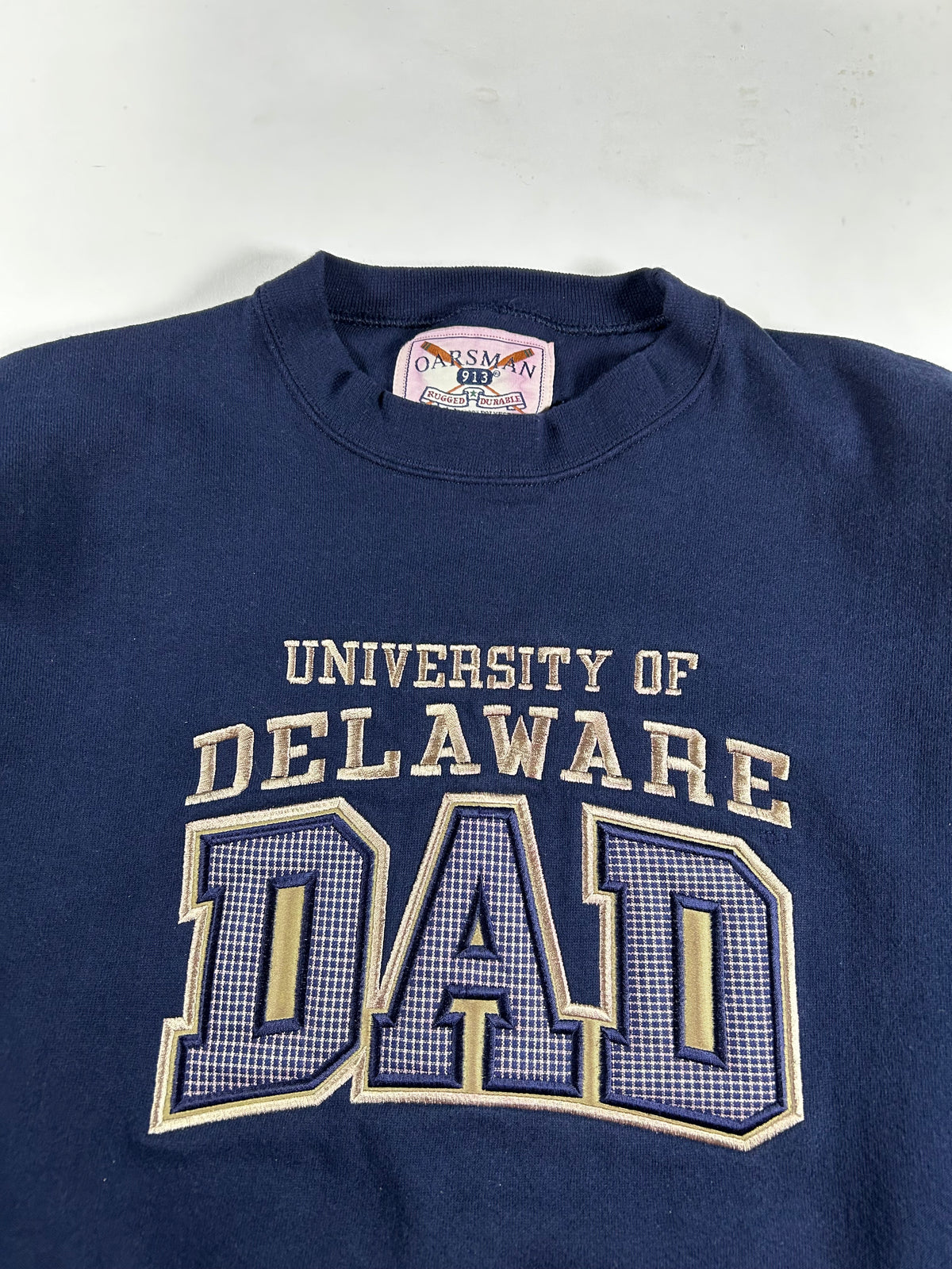 Vintage Oarsman University Of Delaware Dad College Made In USA Crewneck Sweatshirt Large 24.25x28.75 Inches