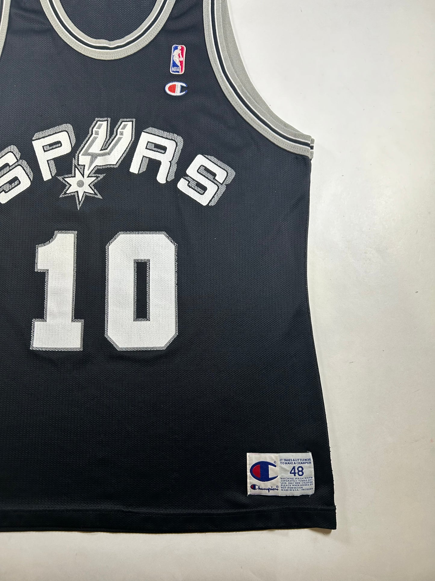 Vintage 90s Champion San Antonio Spurs Dennis Rodman #10 NBA Jersey 48 XL 22.75x32 Inches As Is Has A Signature