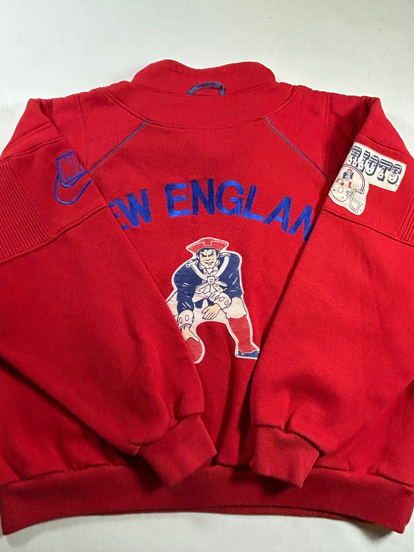 Vintage Nike NFL Quarter Zip Jacket New England Patriots Large 25.75x25.75 90s