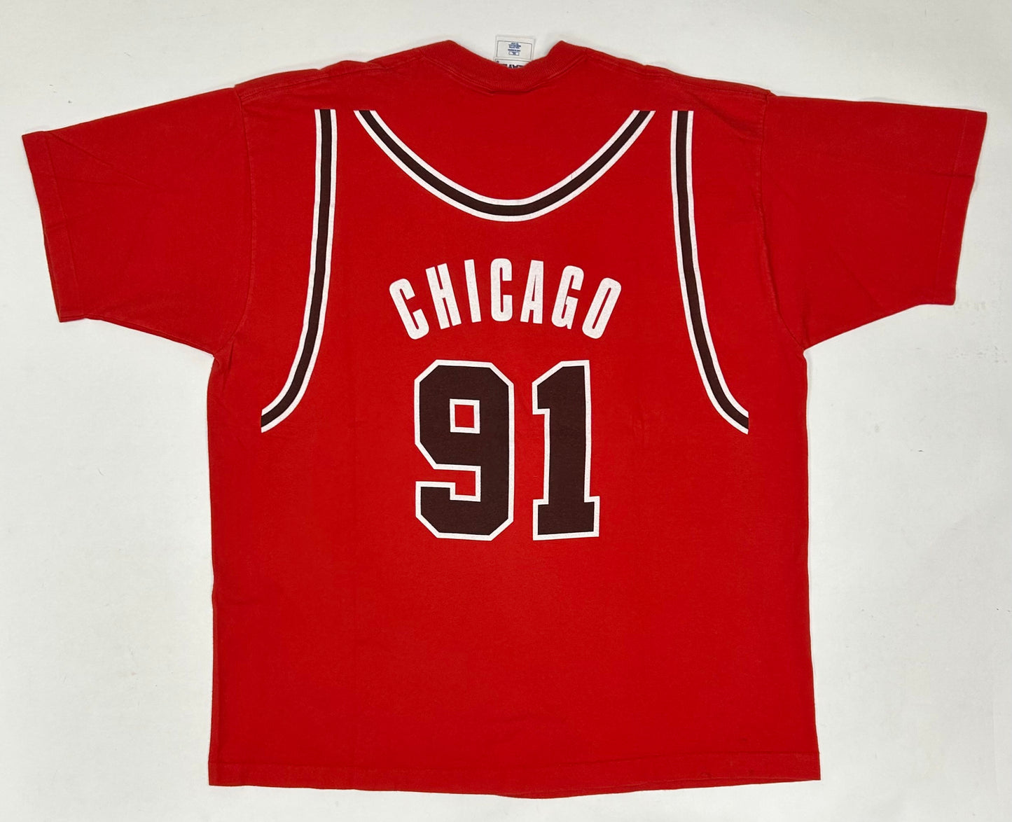 Vintage Pro Player Dennis Rodman Chicago Bulls Jersey Shirt Graphic T Shirt XL/2XL Fit 24.75x30.75 Inches
