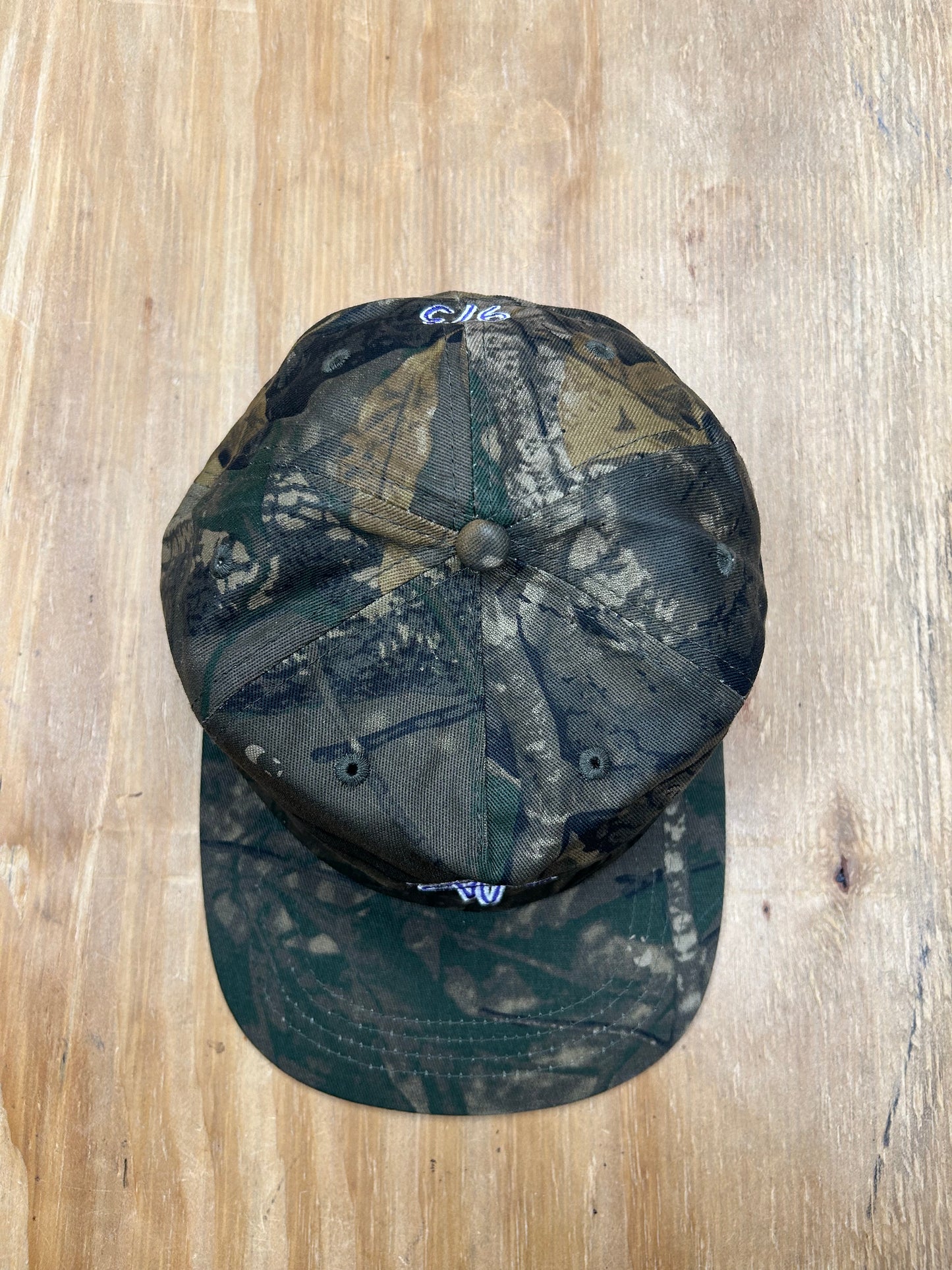 Edgewood NJ EW 973 Team Logo 5 Panel Cotton Adjustable SnapBack Hat Vintage Camo