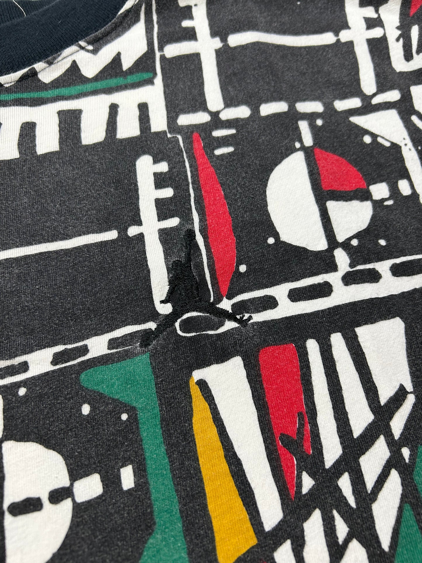 Vintage Nike Air Jordan AOP 1993 Tee Constructed Top Abstract Jordan 8 VIII XL 26.25x27.5/30 Inches