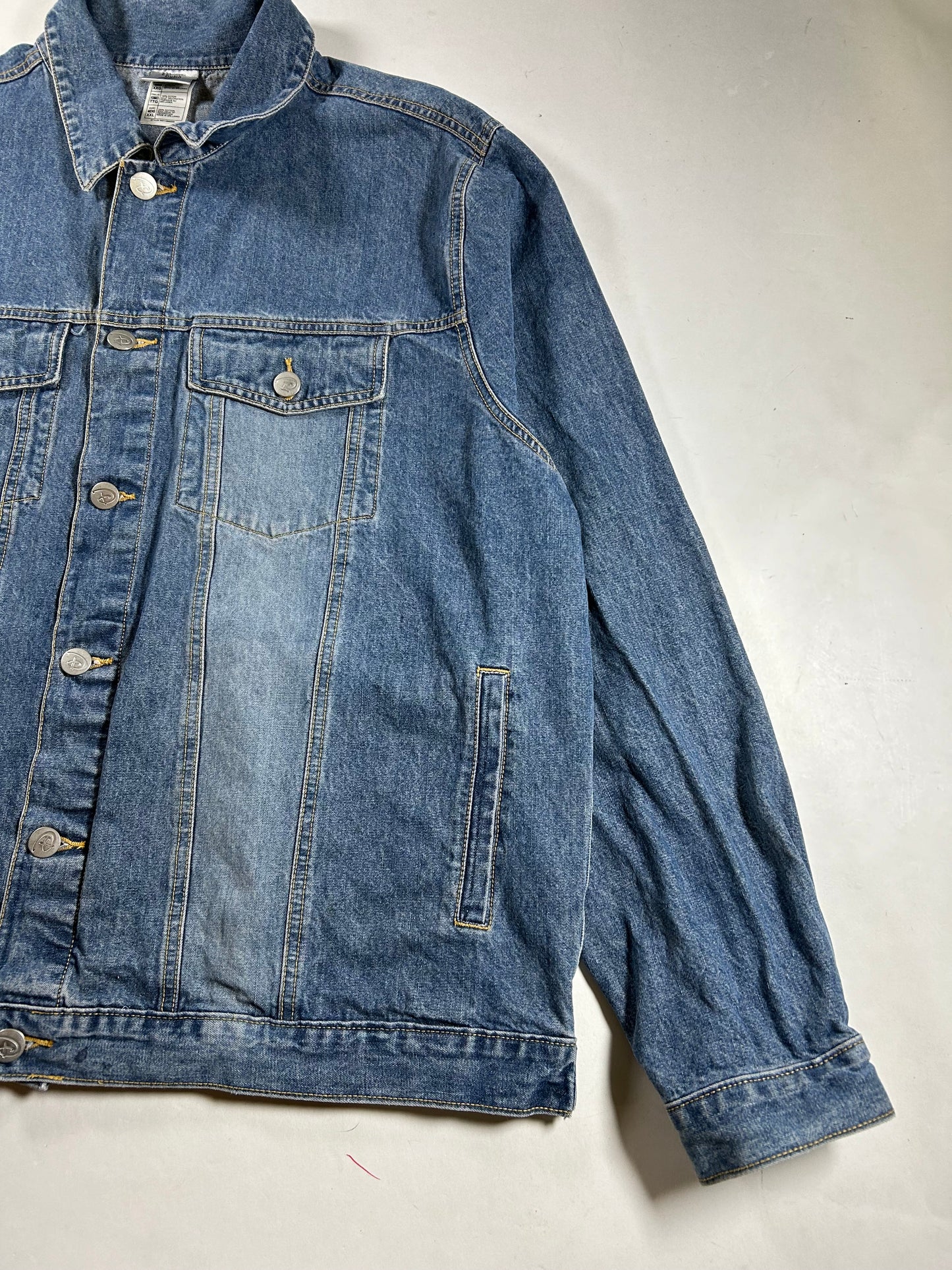 Vintage Disney Studio Jack Skellington Nightmare Before Christmas Denim Jacket 2XL 27.75x29.5 Inches