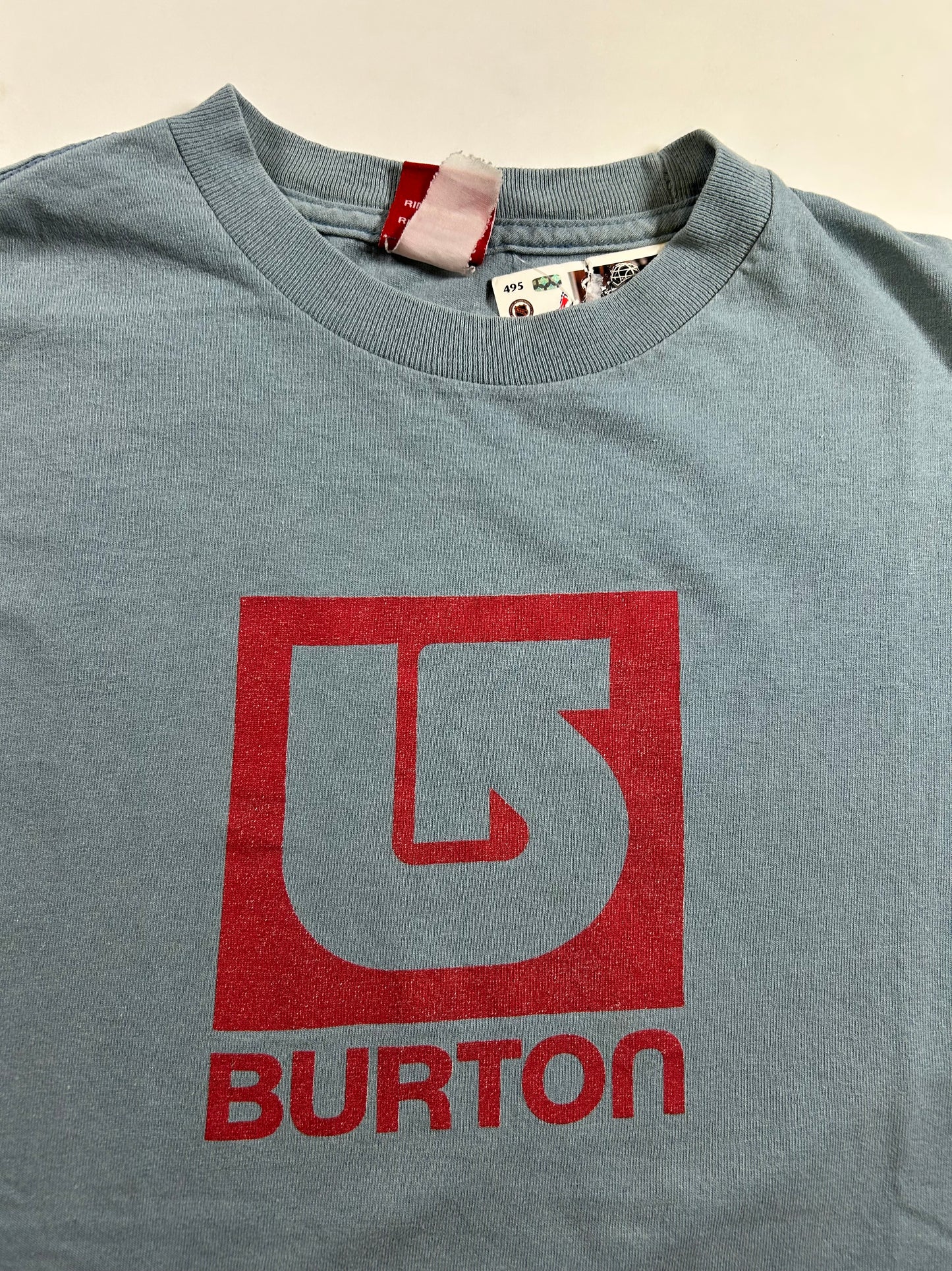 Vintage 2000s Burton Snowboards Chopped Sleeveless Workout Tee Small+ Fit 18.25x25.25 Inches