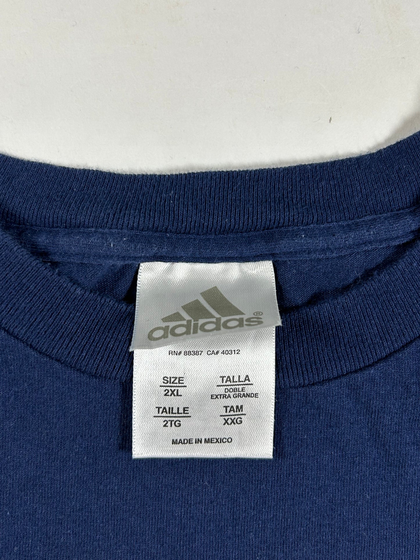 Vintage 00s Adidas Athletic Dept. Issue No. Tee 2XL 27x31 Inches Navy/Gold